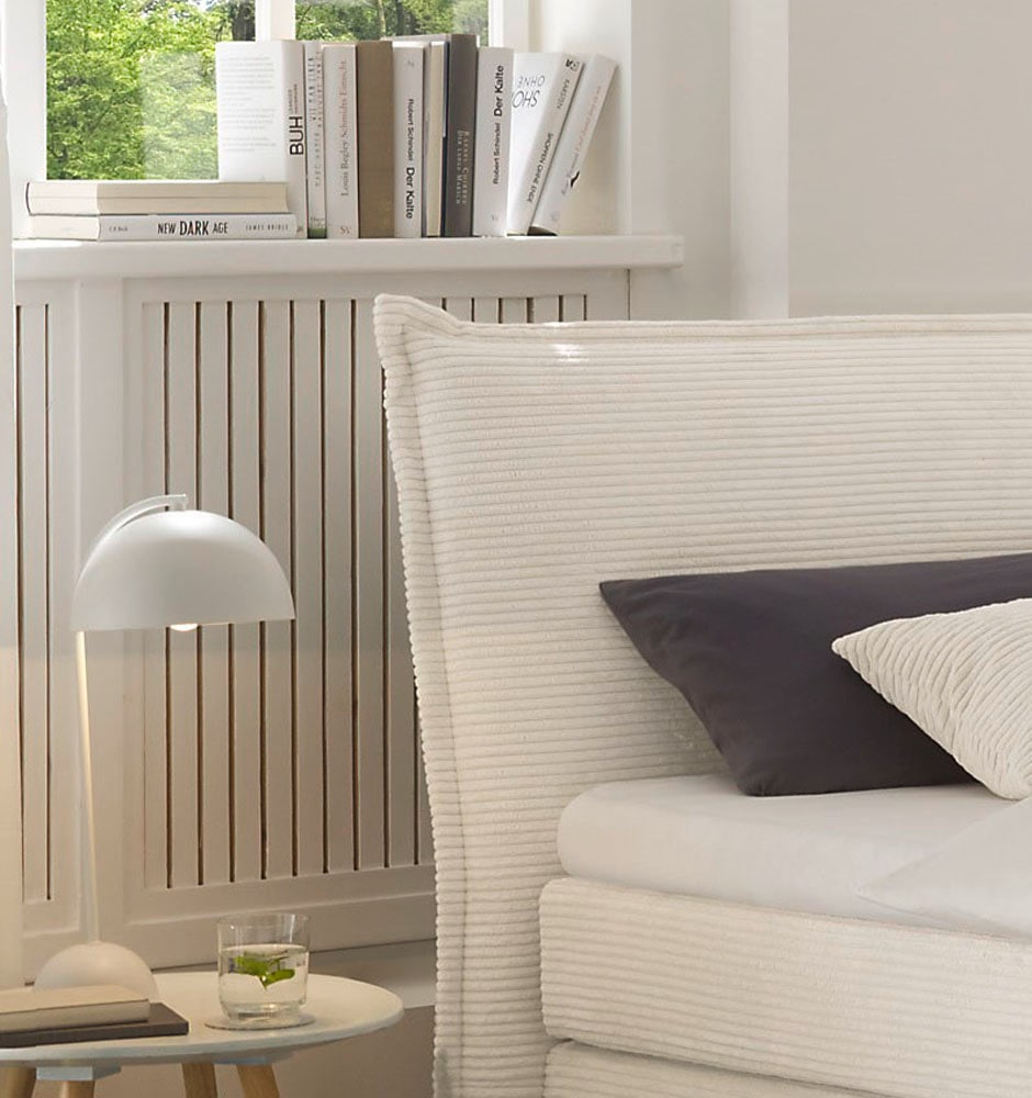 hapo Lit boxspring »Hana, in verschiedenen Breiten und Härtegraden erhältlich« Bett mit samtartigem Stoff bezogen, inkl. Topper