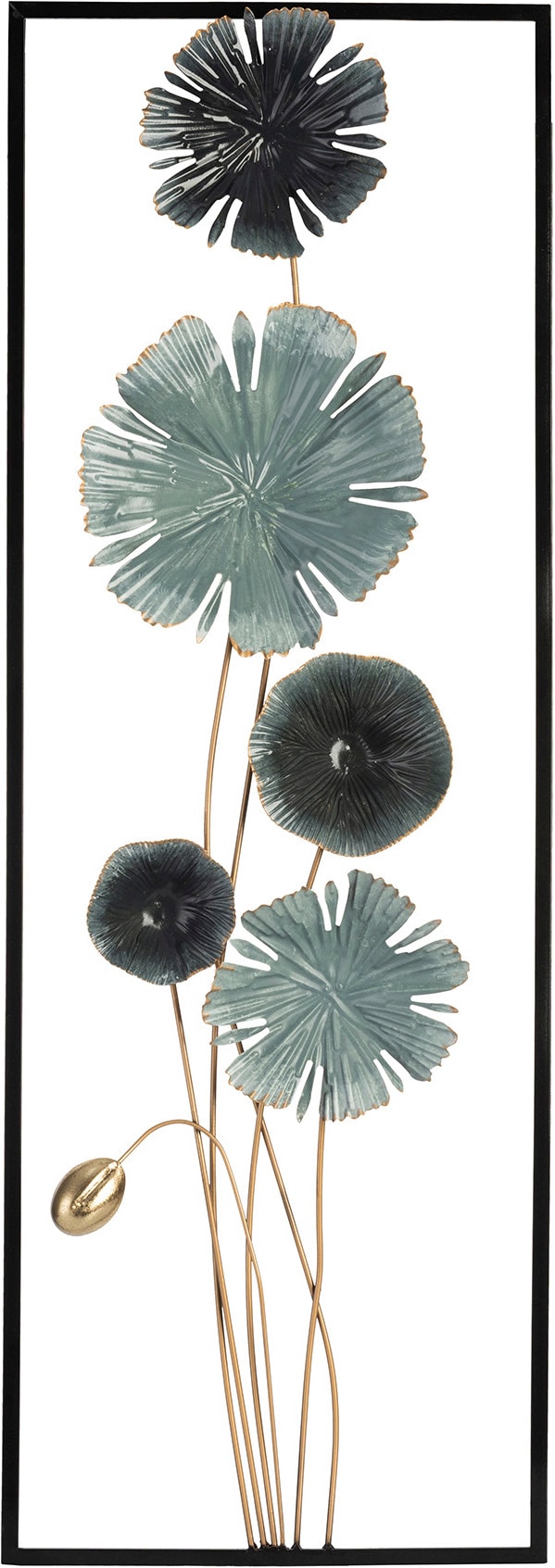 Image of Bönninghoff Metallbild "BLUMEN 31x90 cm – Deko modern" Blätter Blätterbilder Pflanzen Wanddekoration