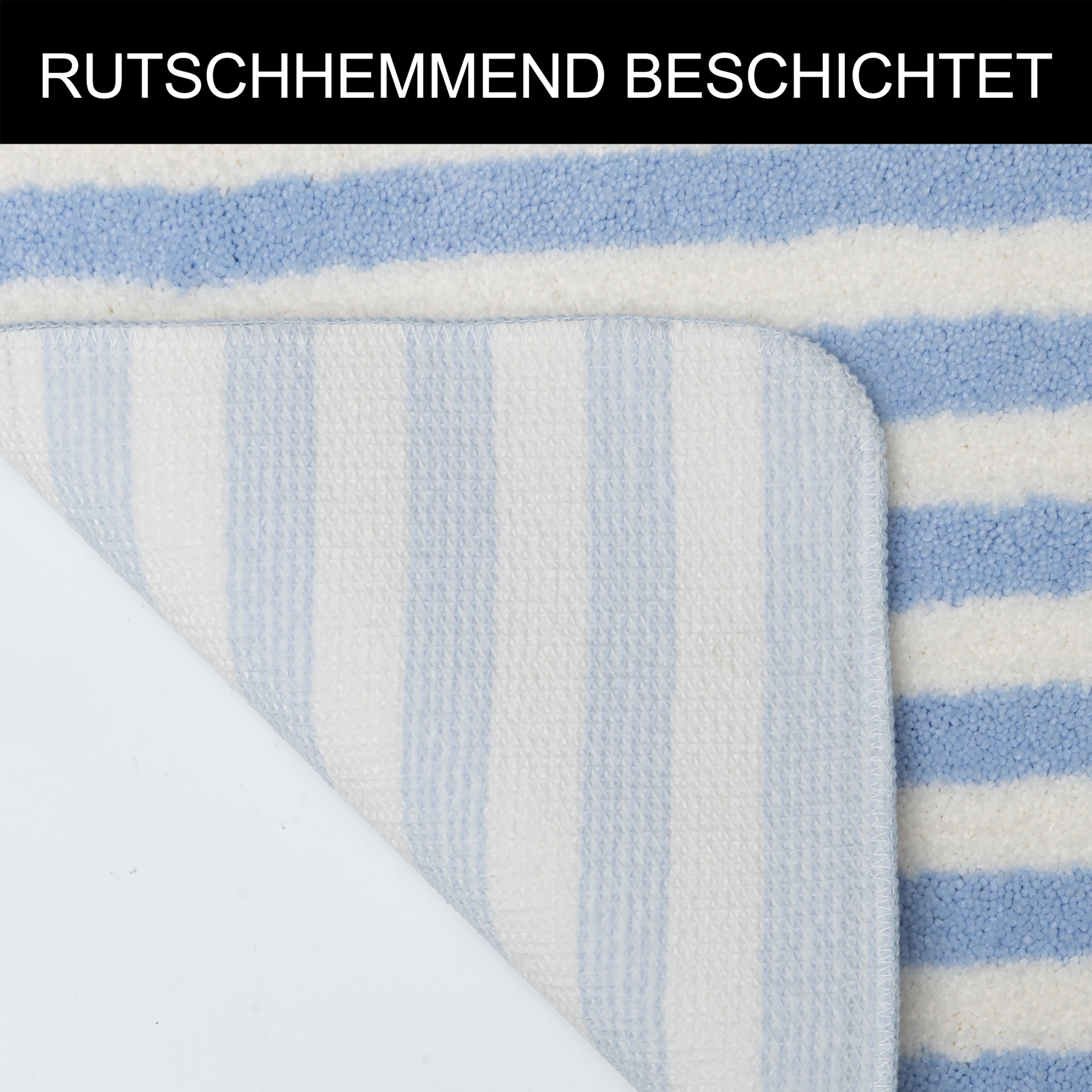GOODproduct Badematte »Streifen, Jannika, Badvorleger, Badezimmer Teppich« Höhe 12 mm rutschhemmend beschichtet fussbodenheizungsgeeignet | schnell trocknend Scandi, modern, gestreift, Badteppich, Badematten