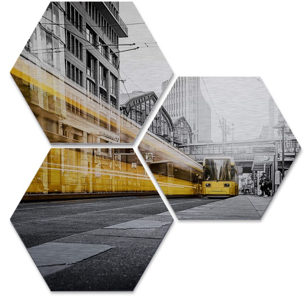 Image of Wall-Art Mehrteilige Bilder »Silberfarben Berlin Friedrichstrasse«, (Set, 3 St.) bei Ackermann Versand Schweiz