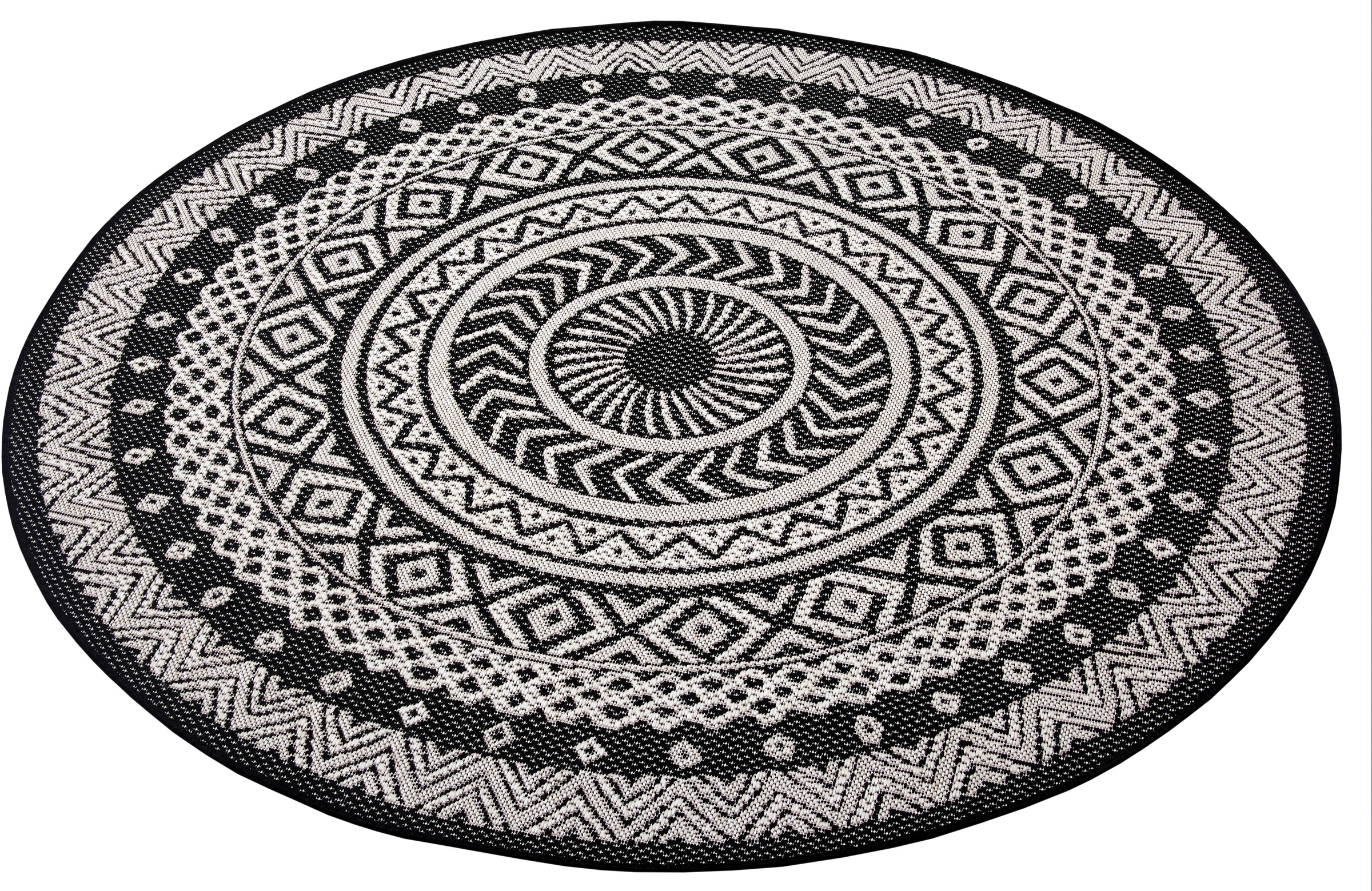 Image of Leonique Teppich »Sia«, rund, 3 mm Höhe, In- und Outdoor geeignet, Mandala Teppich, Boho, Wetterfest & UV-beständig, besonders flach, Teppiche für Balkon, Terrasse, Wintergarten, Küche, Esszimmer & Wohnzimmer bei Ackermann Versand Schweiz