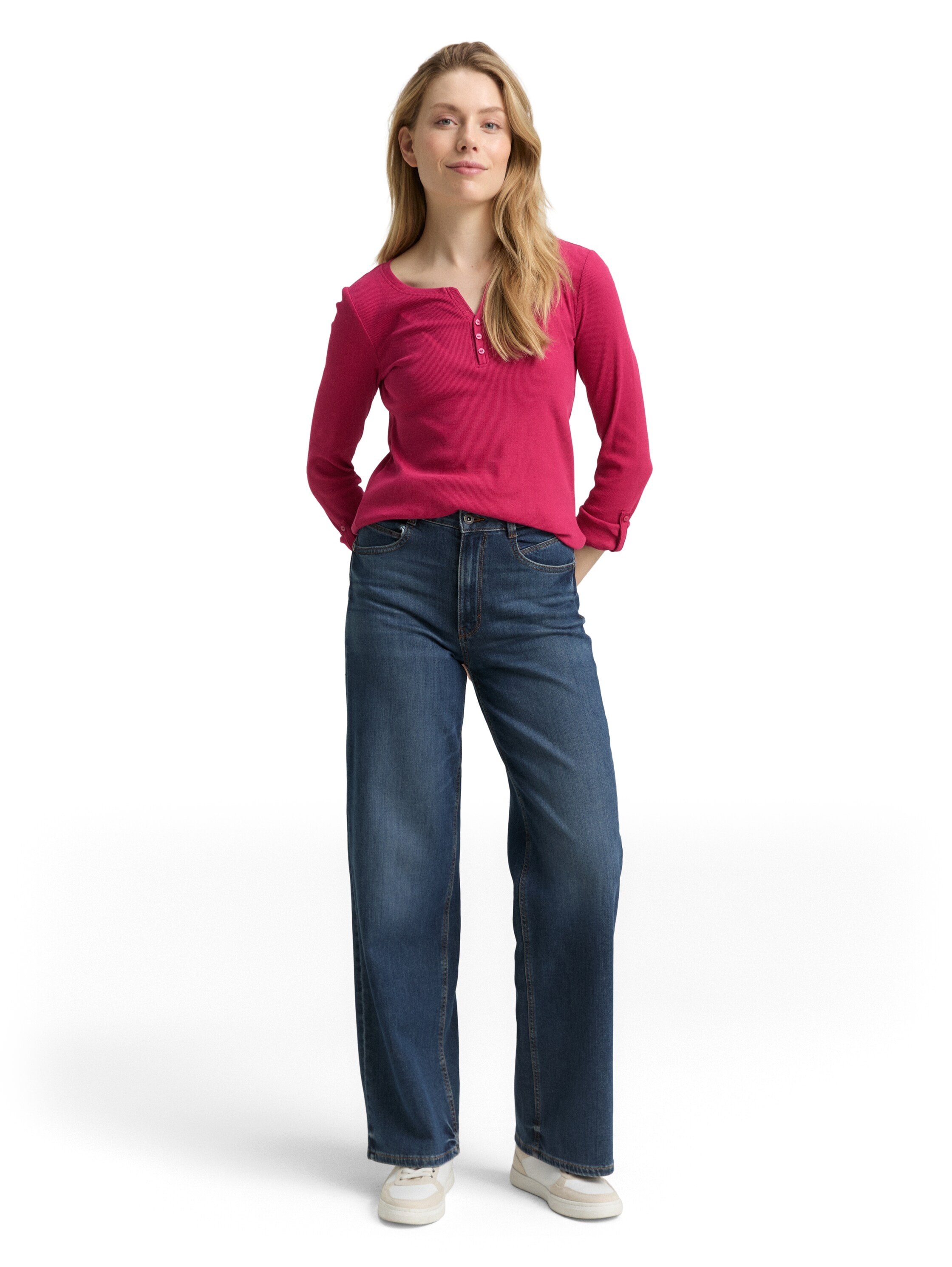 TOM TAILOR Henleyshirt mit Turn-Up-Arm