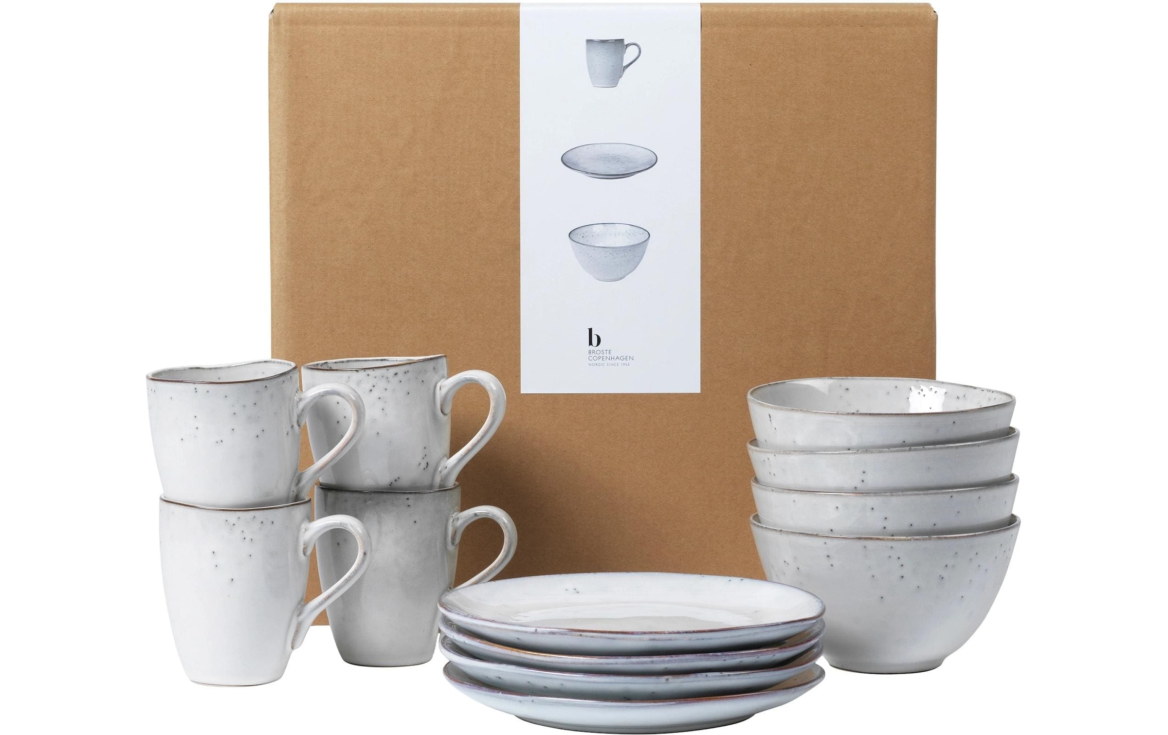 Broste Copenhagen Assiette petit déjeuner »Nordic Sand Steingut, 12-teilig«