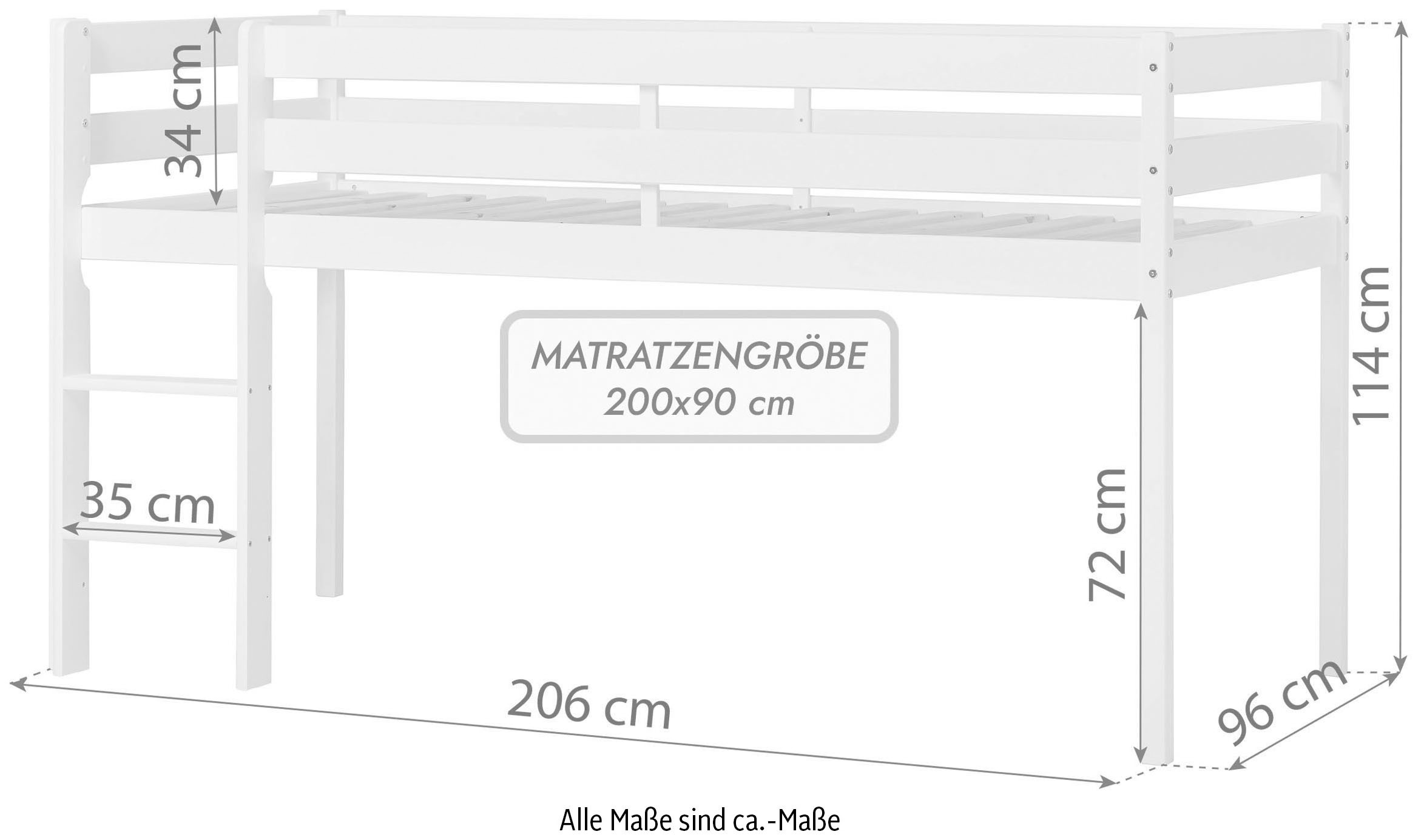 Hoppekids Spielbett »ECO COMFORT«, Höhe 72cm, Farbe & Grösse & Matratze