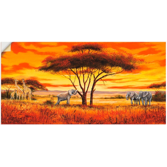 Artland Wandbild »Afrikanische Landschaft II«, Afrika, (1 St.), als  Alubild, Leinwandbild, Wandaufkleber oder Poster in versch. Grössen  maintenant