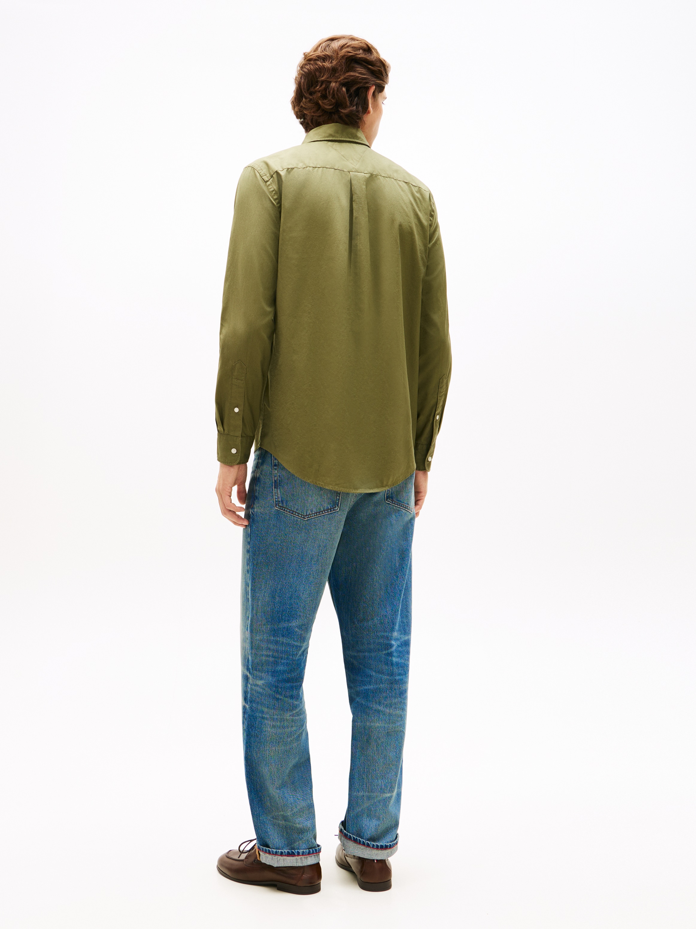 Tommy Hilfiger Businesshemd »FLEX POPLIN SOLID« unifarben, klassisch, regular fit, Baumwolle, Button-down-Kragen