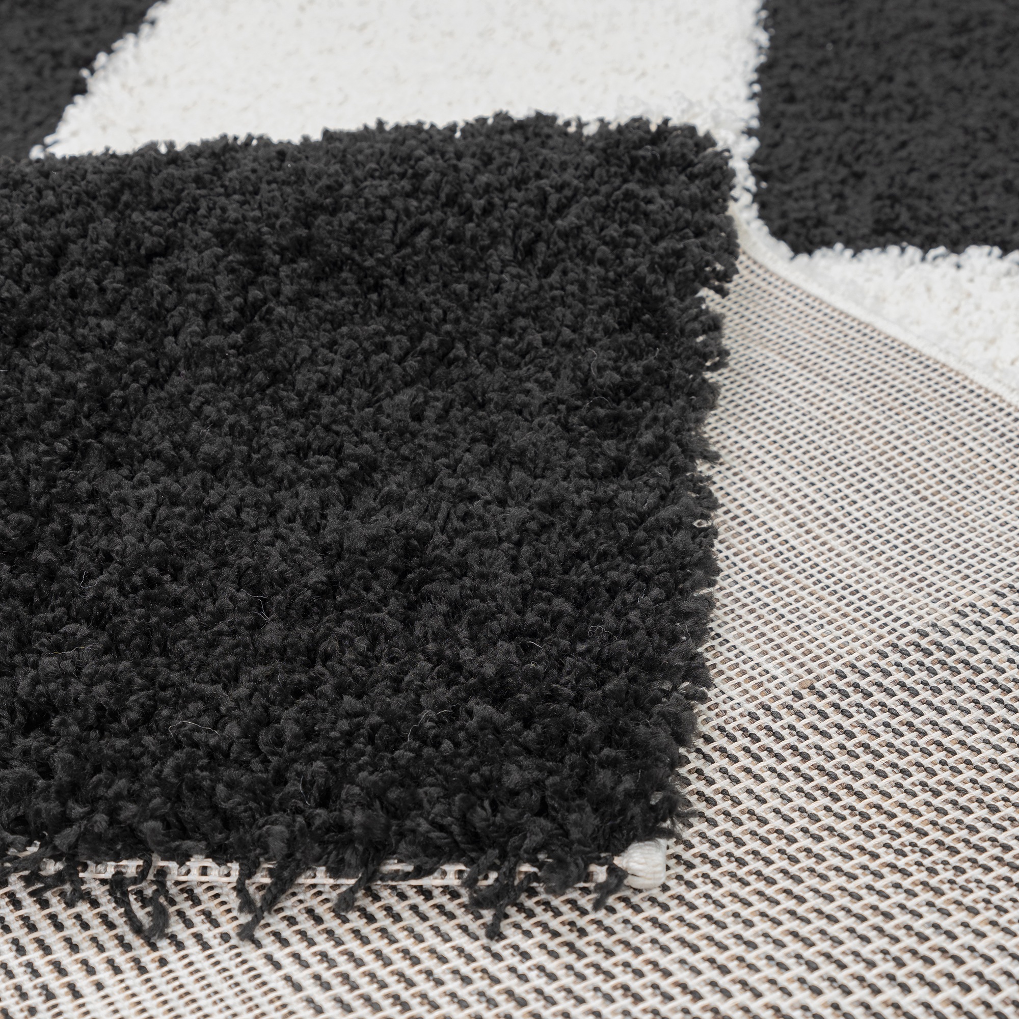 Sanat Hochflor-Teppich »Milano 1250 , auch als Läufer und in Rund« rechteckig 30 mm Höhe Hochflor, Shaggy, Karo, Wohnzimmer, Schlafzimmer