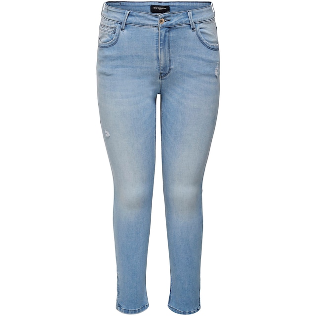 ♕ ONLY CARMAKOMA Skinny-fit-Jeans »CARKARLA REG ANK SK DNM BJ759 NOOS«, mit  Destroyed Effekt versandkostenfrei kaufen