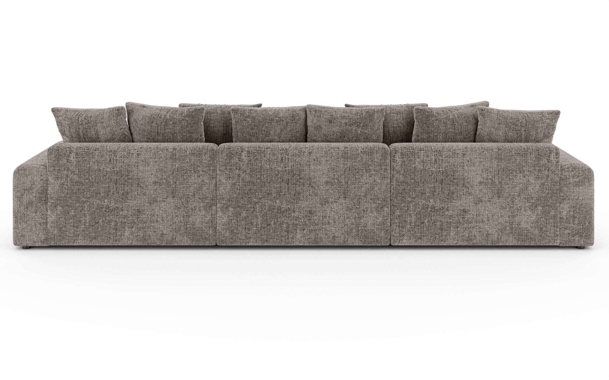 Home affaire Wohnlandschaft »LAKESIDE mit Bettfunktion und Bettkasten, Masse B/T/H: 332,5/142/84 cm«, U‑Form mit vielen Kissen und Wellenunterfederung