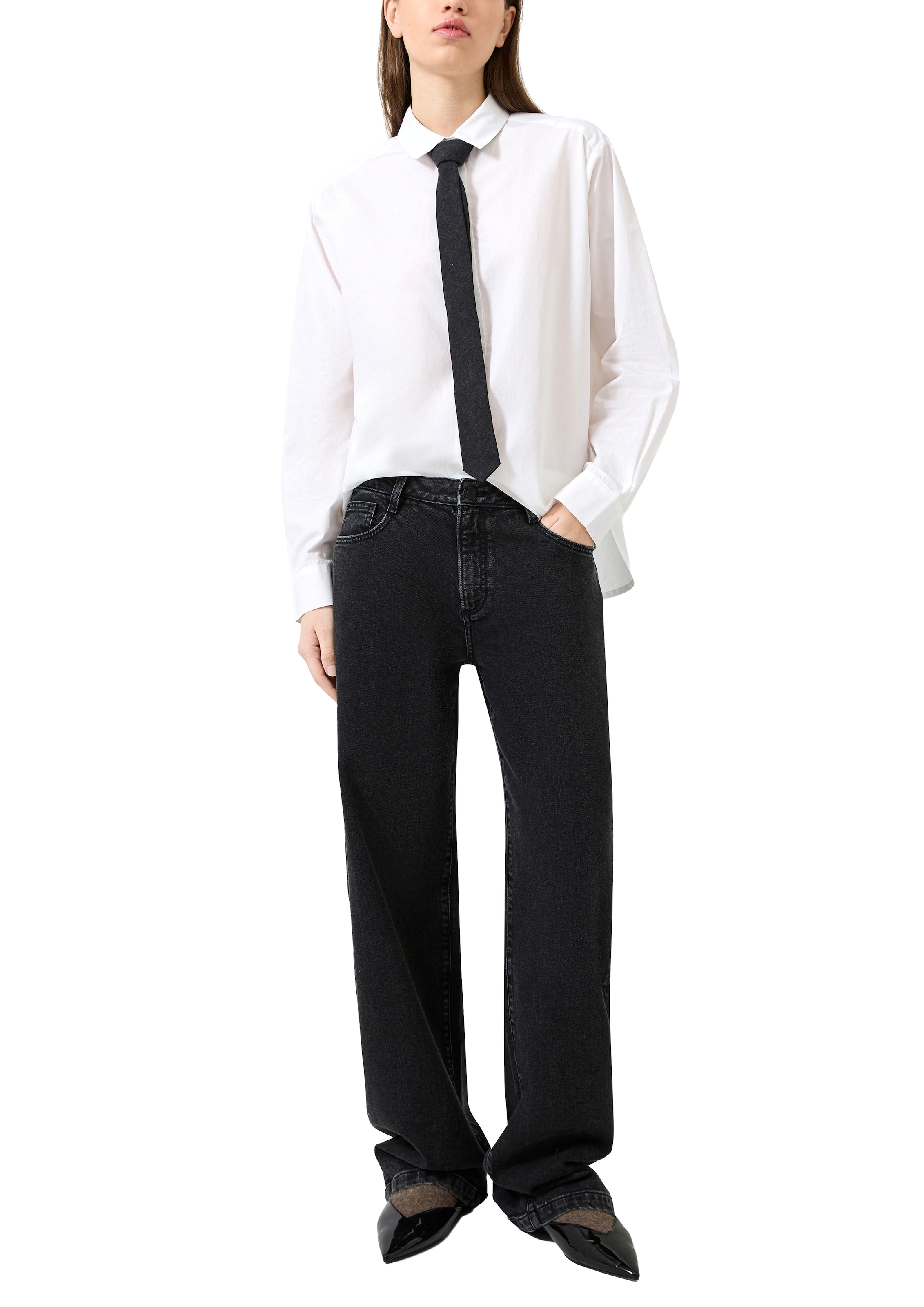 QS Pantalon 5 poches  Jean à jambes évasées (barrel leg) avec stretch