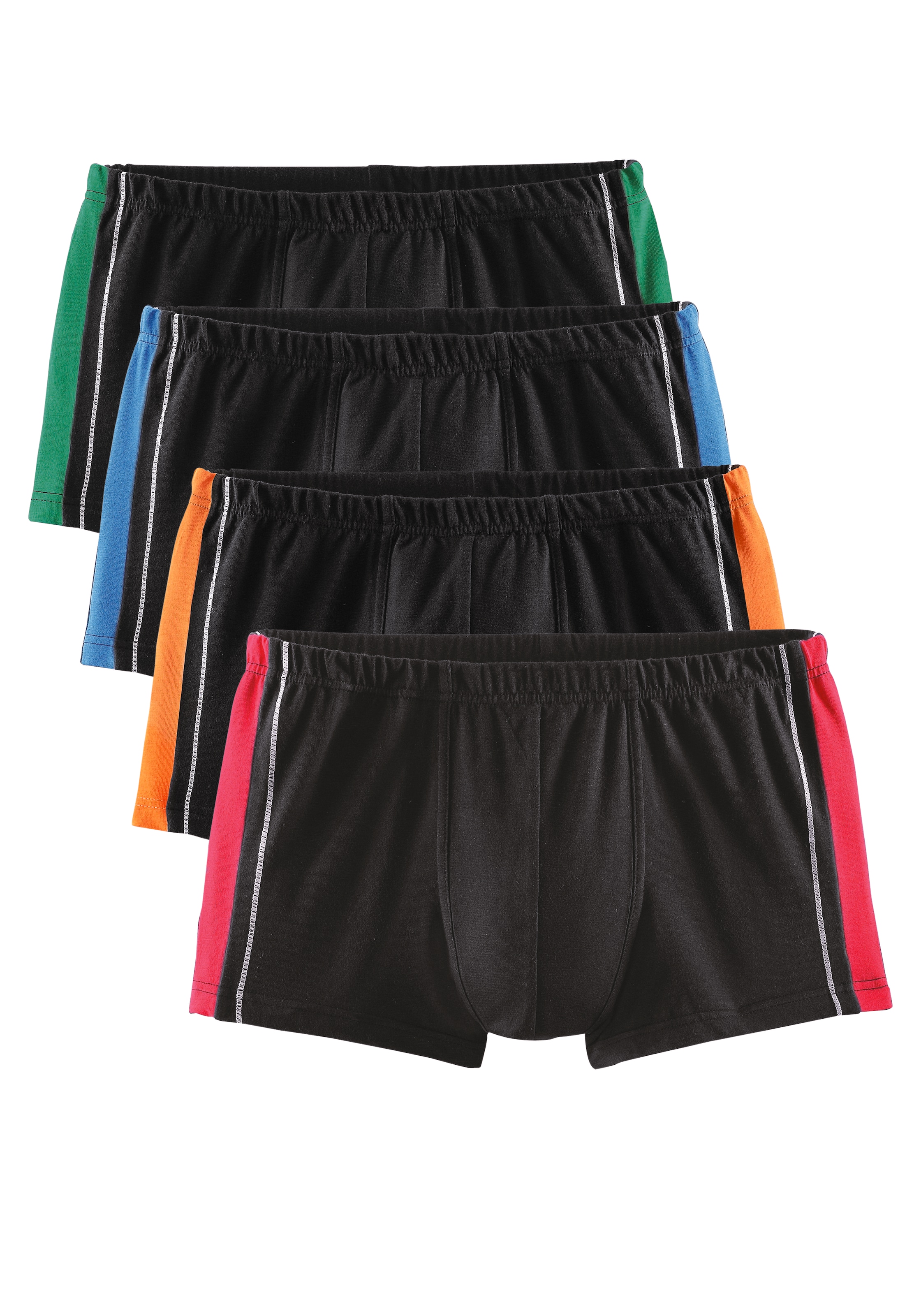 AUTHENTIC UNDERWEAR Boxer »Boxershorts für Herren« Packung, 4 cuis mit kontrastfarbigen Streifen seitlich