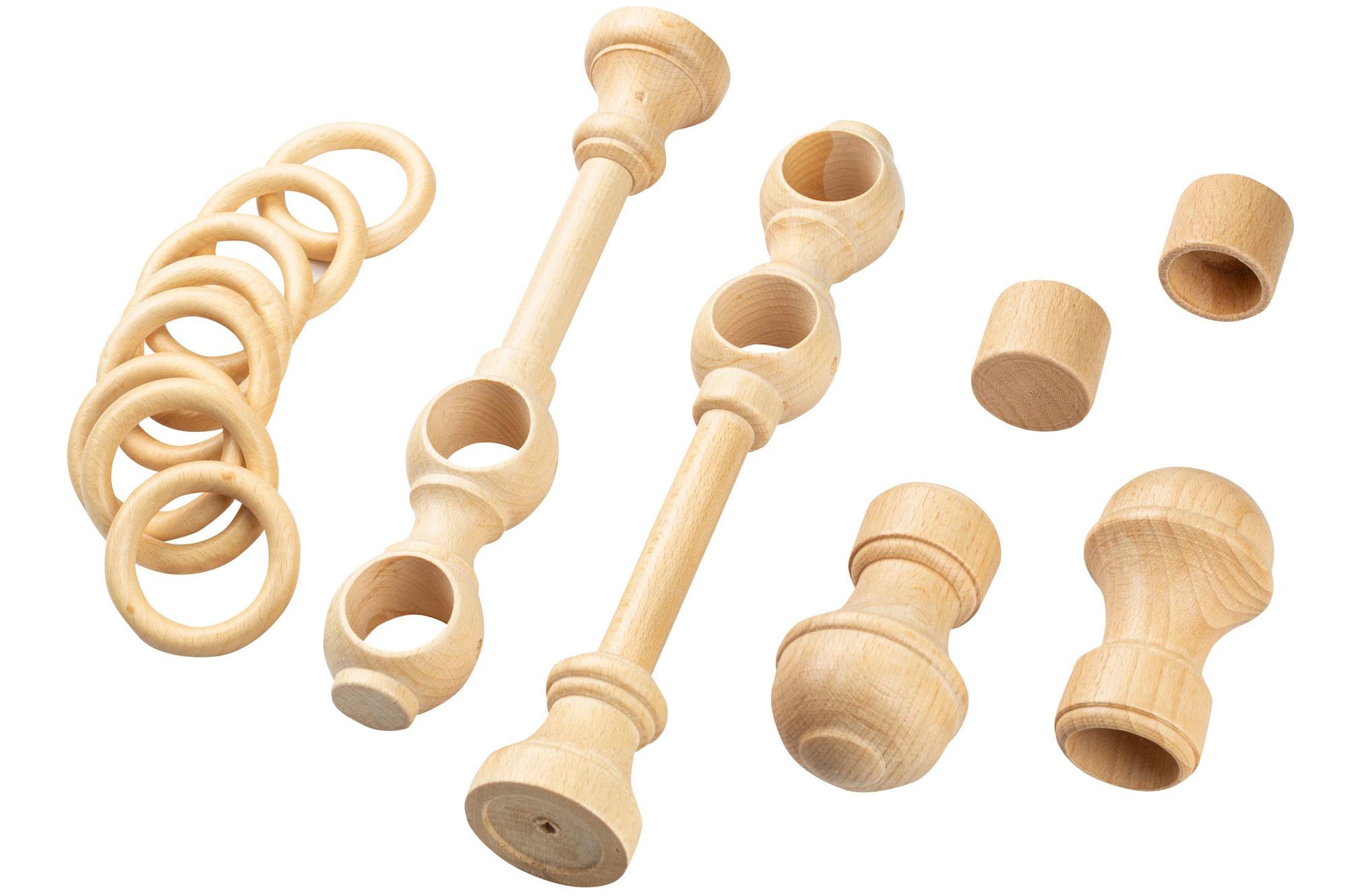 SN DECO GROUP Tringle à rideaux »Ares« 2 läufig-läufig Fixmass 28 mm, Holz, verschiedene Längen und Farben, Komplettset