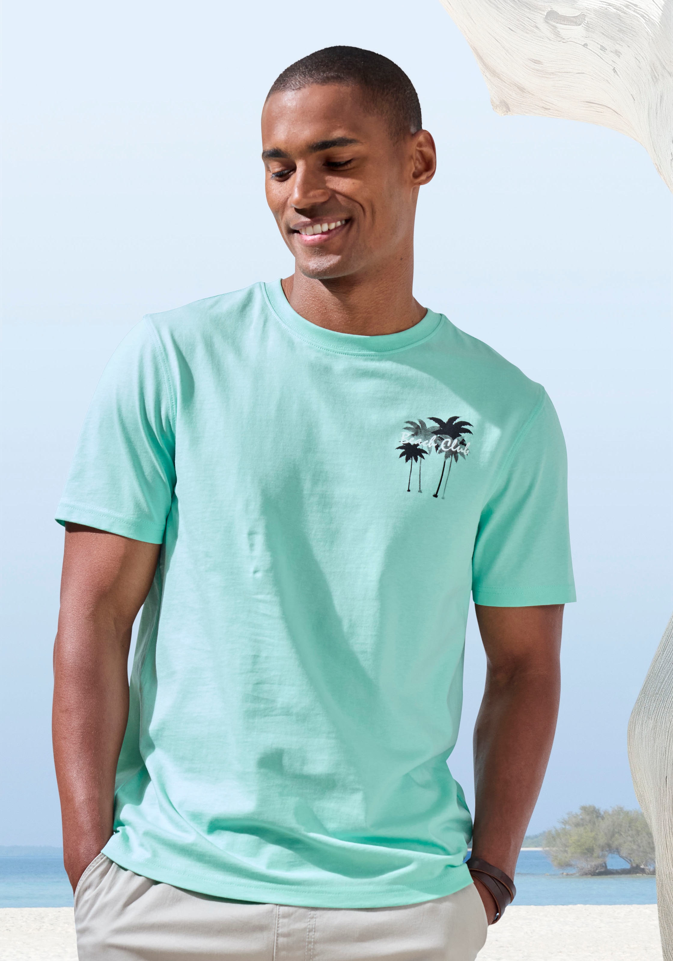 Image of Beachtime T-Shirt "mit grossem Rückenprint" Regular-Fit, mit Print vorn und hinten