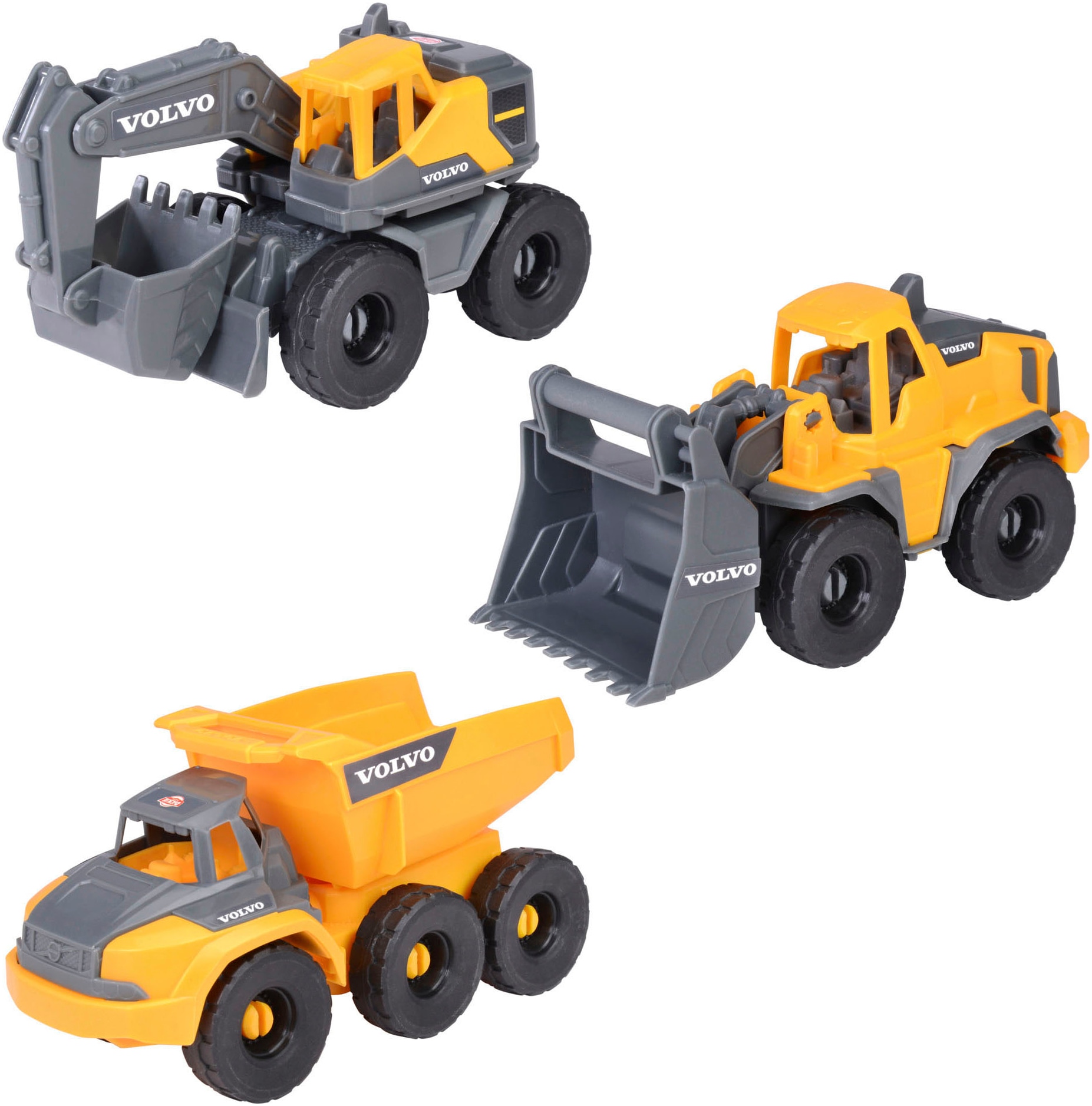 Spielzeug-Baumaschine »Volvo Construction Set«, (Set, Bestehend aus Bagger, Radlader,...