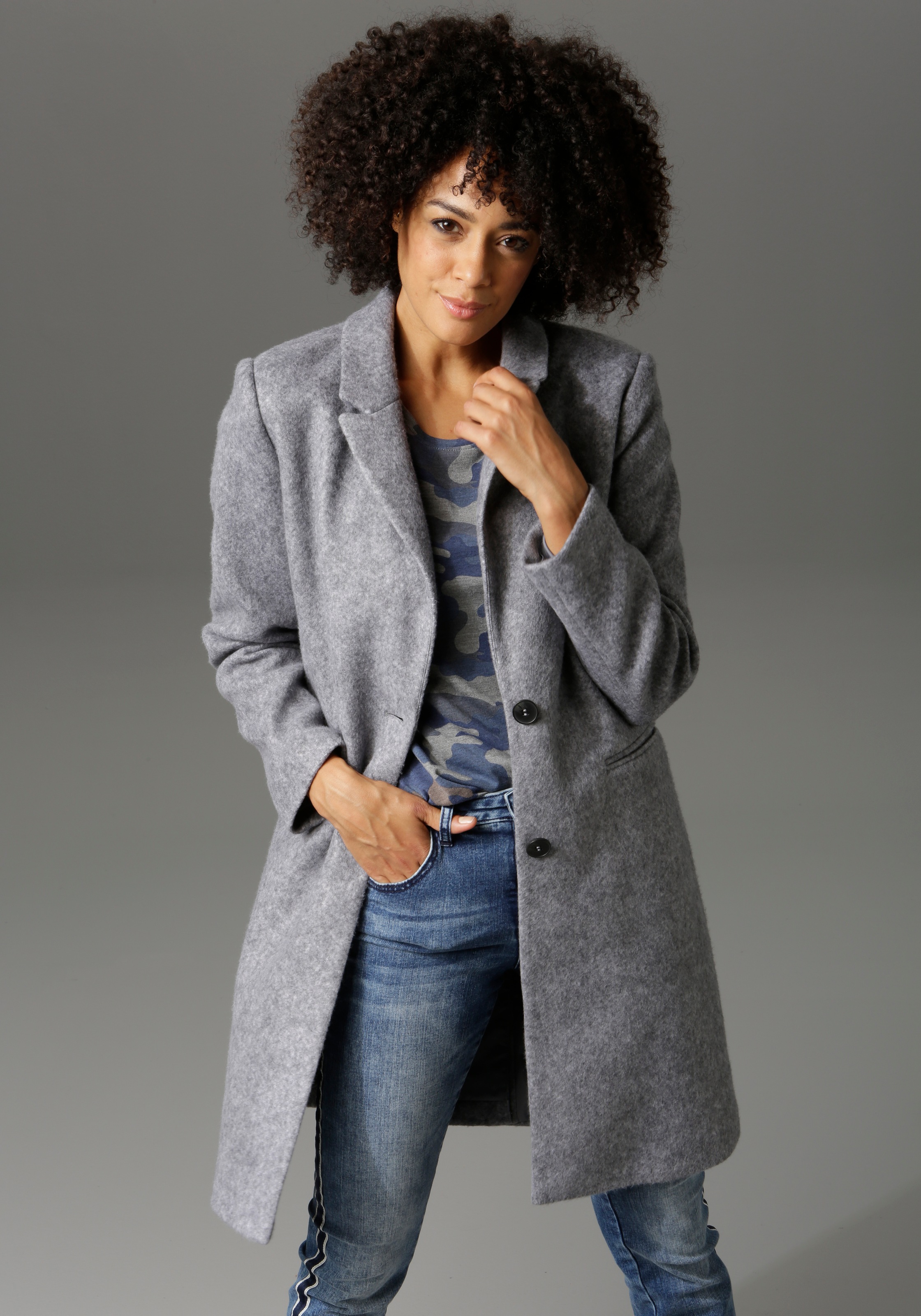 Image of Aniston CASUAL Kurzmantel, mit Reverskragen bei Ackermann Versand Schweiz