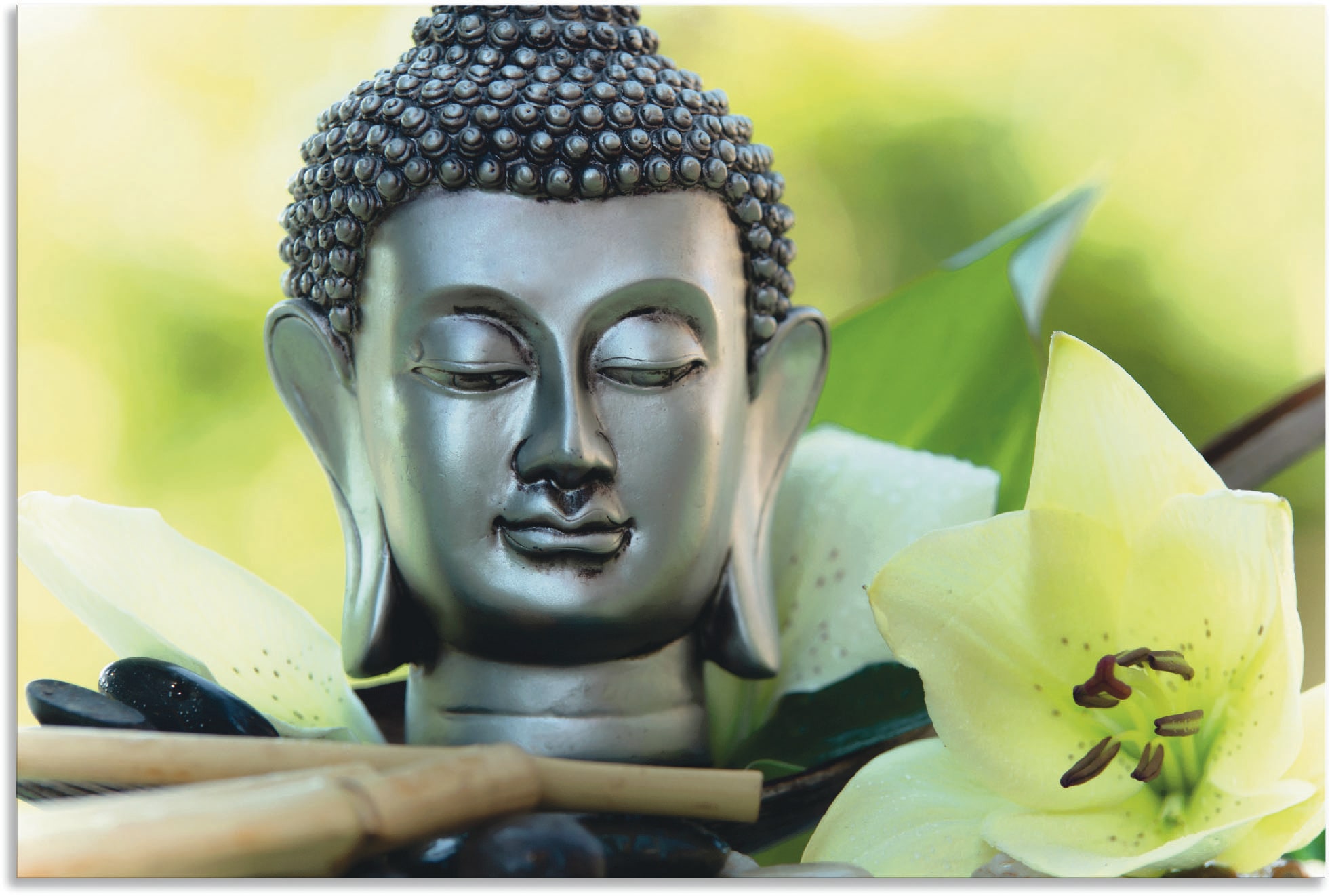 Artland Wandbild »Entspannung und Ruhe mit Buddha«, Buddhismus, (1 St.), als Alubild, Outdoorbild, Leinwandbild, Poster, Wandaufkleber