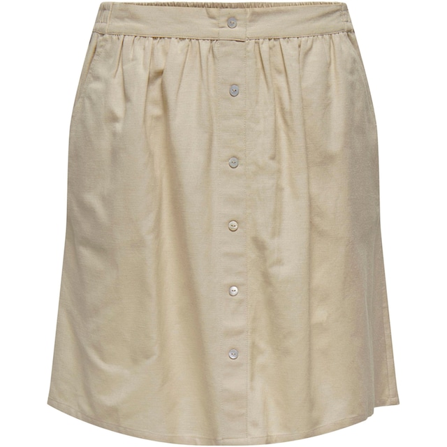 ♕ ONLY Minirock »ONLKERRY MW SHORT BUT LINEN BL SKIRT PNT«, mit Leinen  versandkostenfrei kaufen