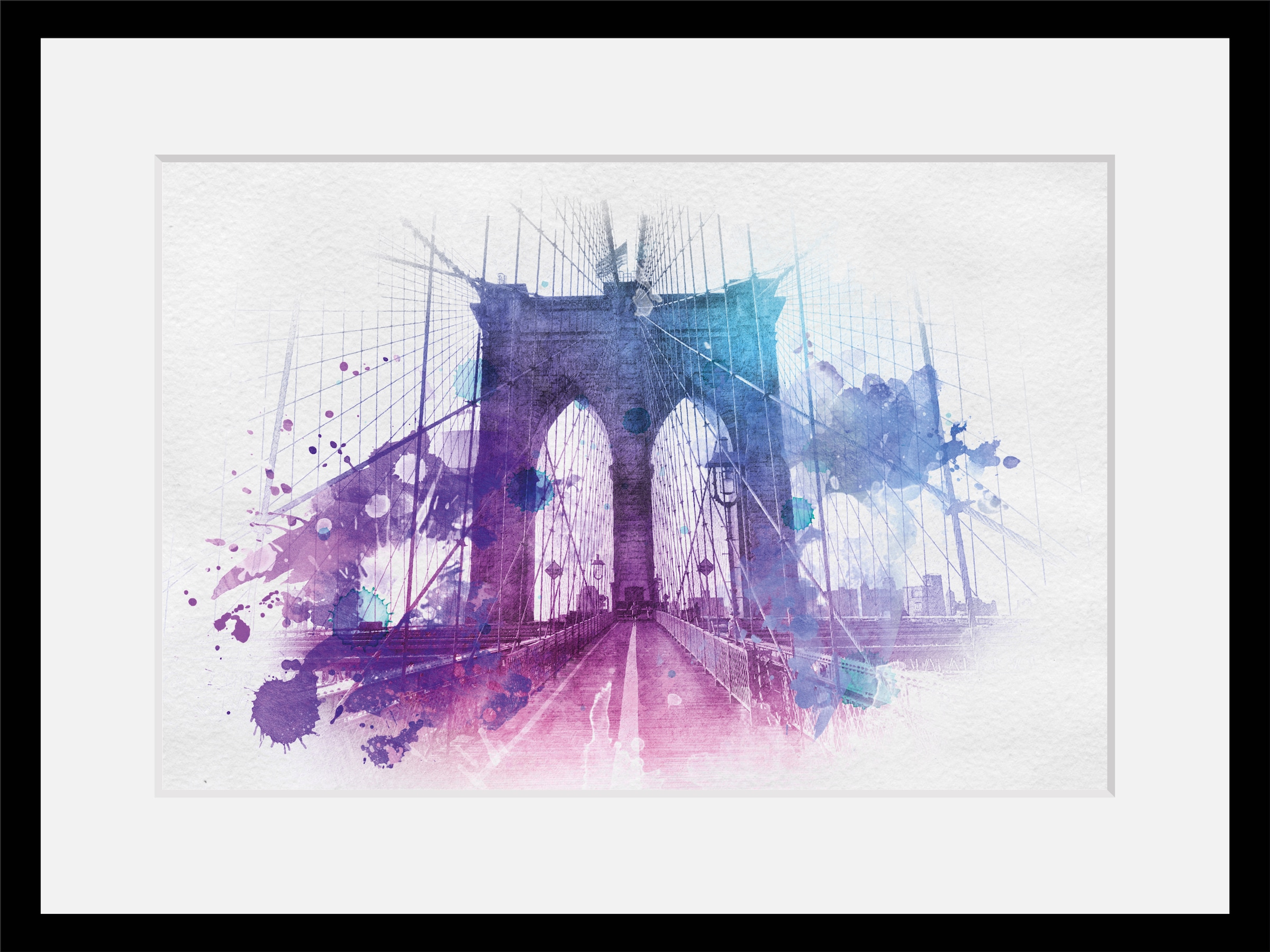 Image of queence Bild "Demir" Brücken Kunst Stadt HD Premium Poster-Druck inkl. Holzrahmen