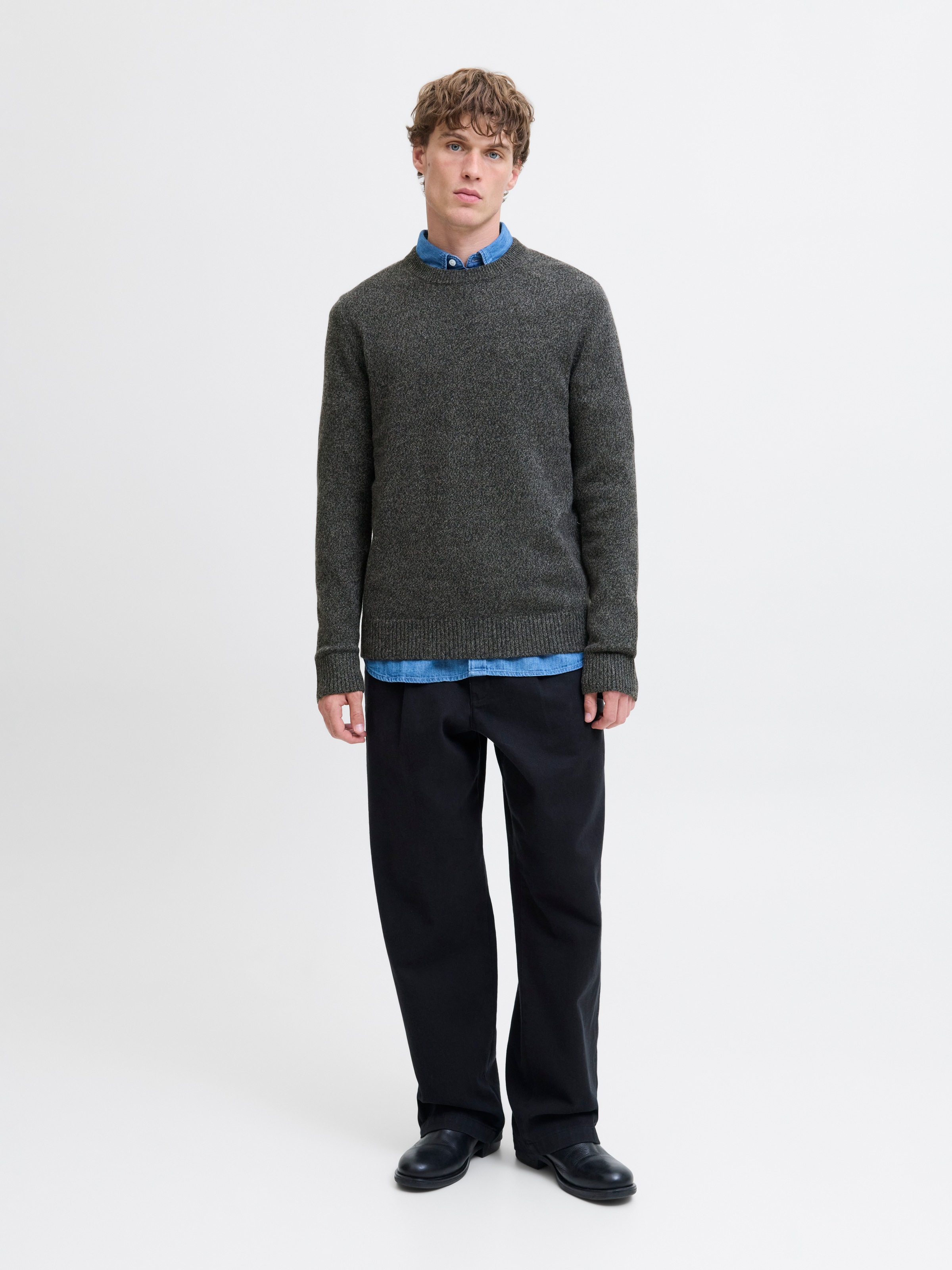 Jack & Jones Pull à col rond »JPRBLULAMBSWOOL KNIT CREW NECK«