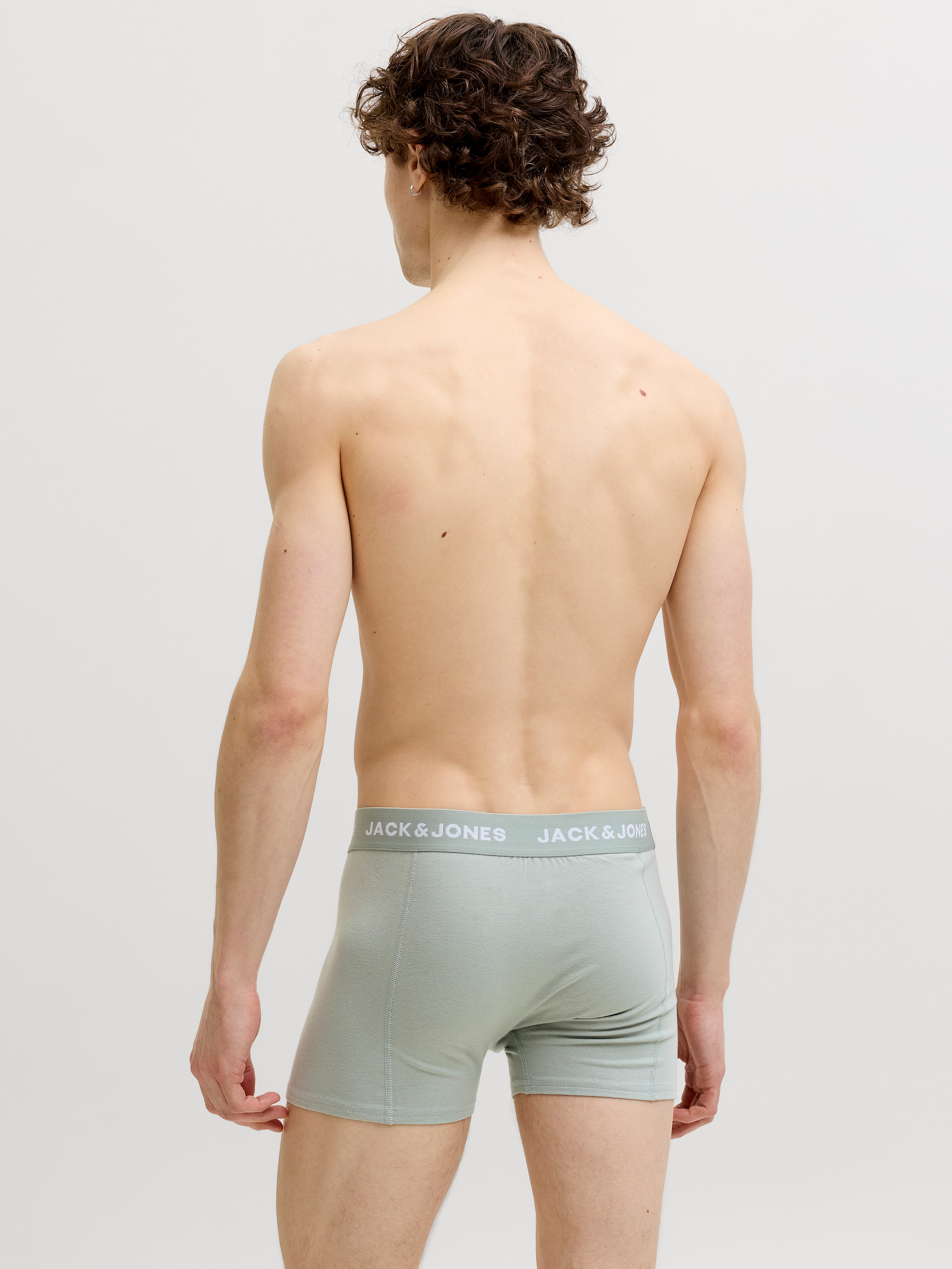 Jack & Jones »JACBENJA SOLID TRUNKS 7 PACK STYD« Paquet, 7 cuis mélange de coton, ceinture élastique