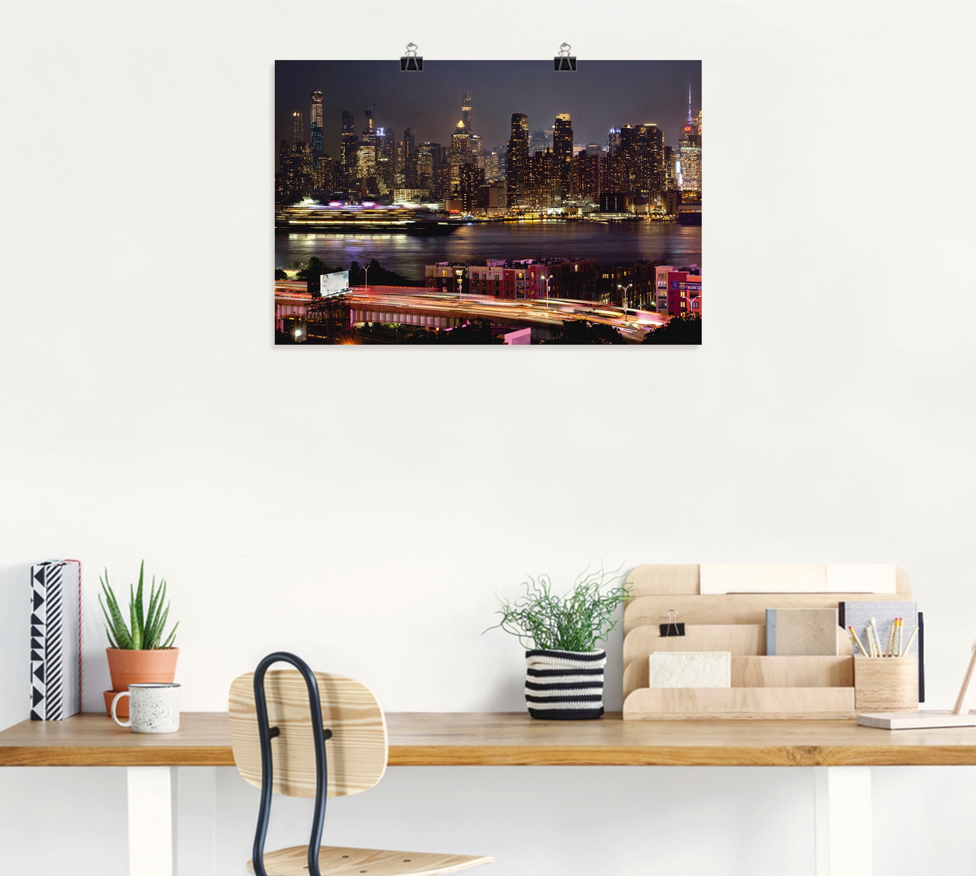 Artland Poster »New York Skyline II«, Amerika, (1 St.), als Alubild, Leinwandbild, Wandaufkleber oder Poster in versch. Grössen