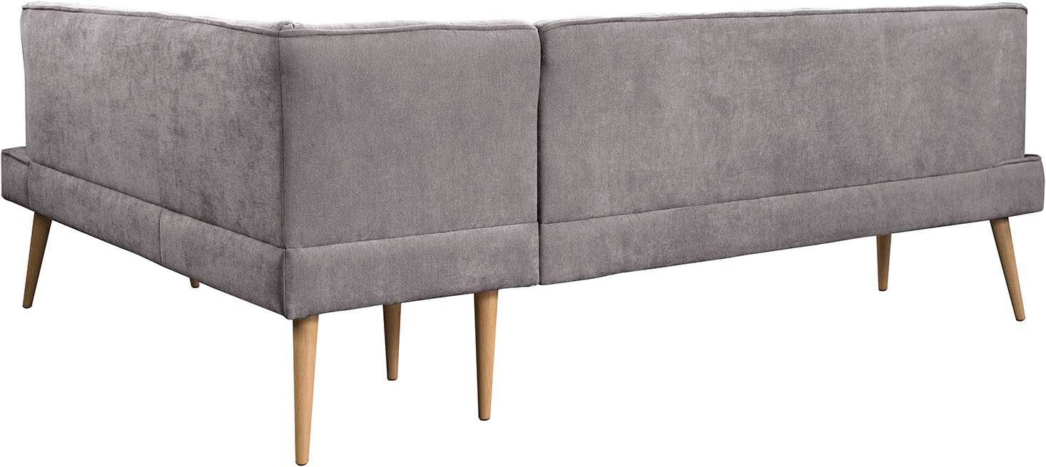 exxpo - sofa fashion Eckbank »Latte« moderne Sitz- und Rückensteppung, bequem und elegant, hoher Holzfuss