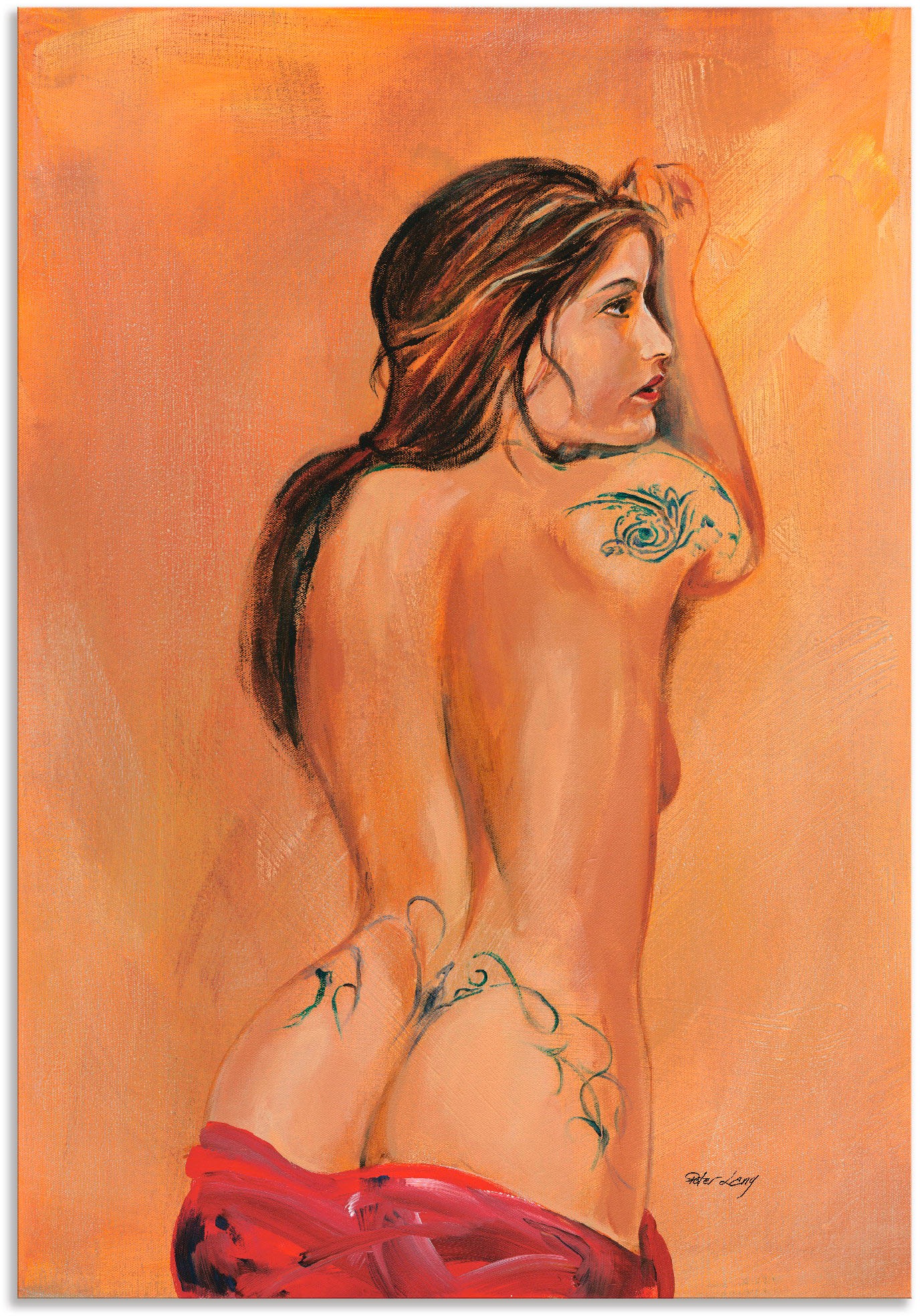 Image of Artland Wandbild »Tattoo Mädchen«, Frau, (1 St.), in vielen Grössen & Produktarten - Alubild / Outdoorbild für den Aussenbereich, Leinwandbild, Poster, Wandaufkleber / Wandtattoo auch für Badezimmer geeignet bei Ackermann Versand Schweiz