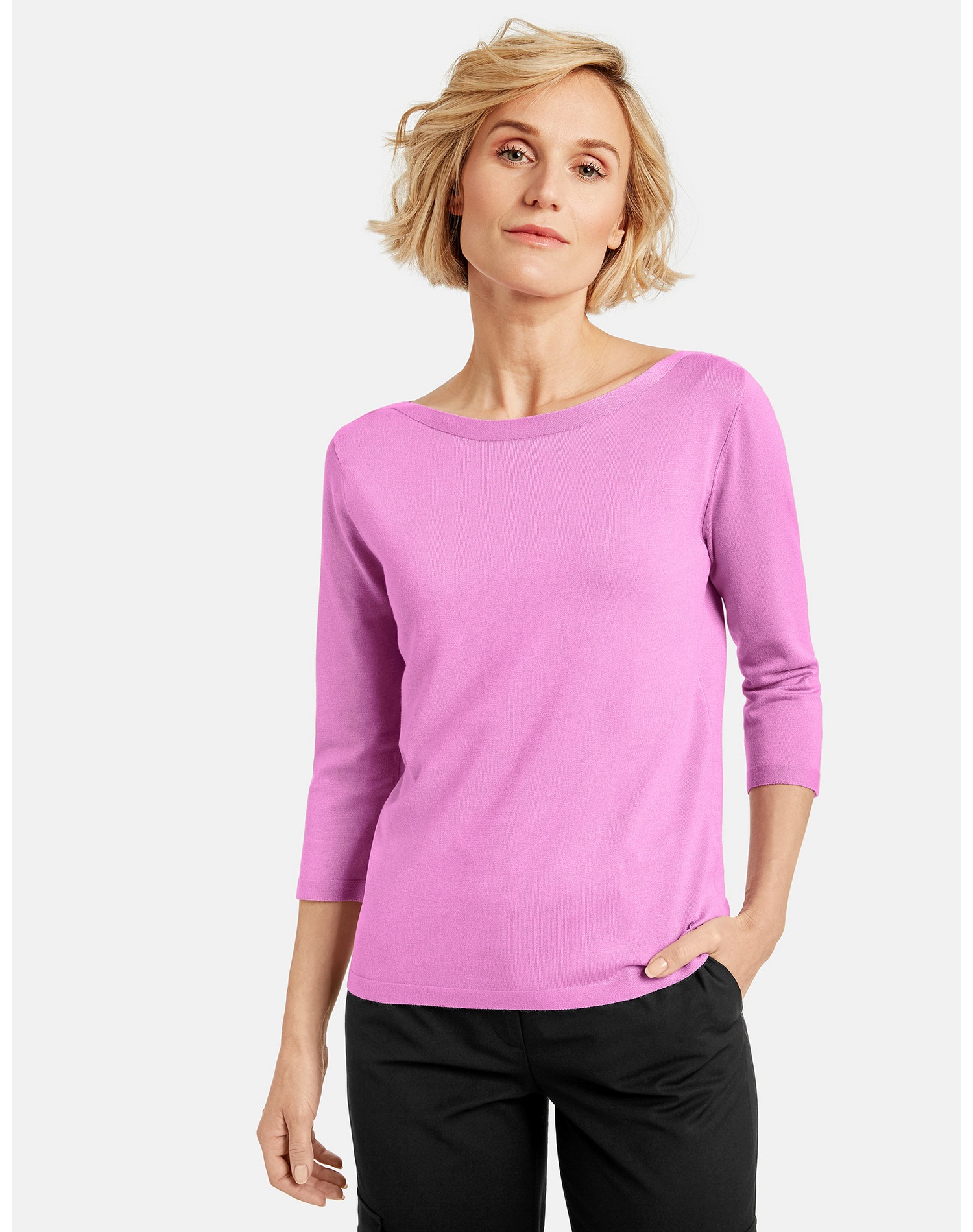 Pullover 3/4 Arm Rundhals »3/4 Arm mit U-Boot Ausschnitt«