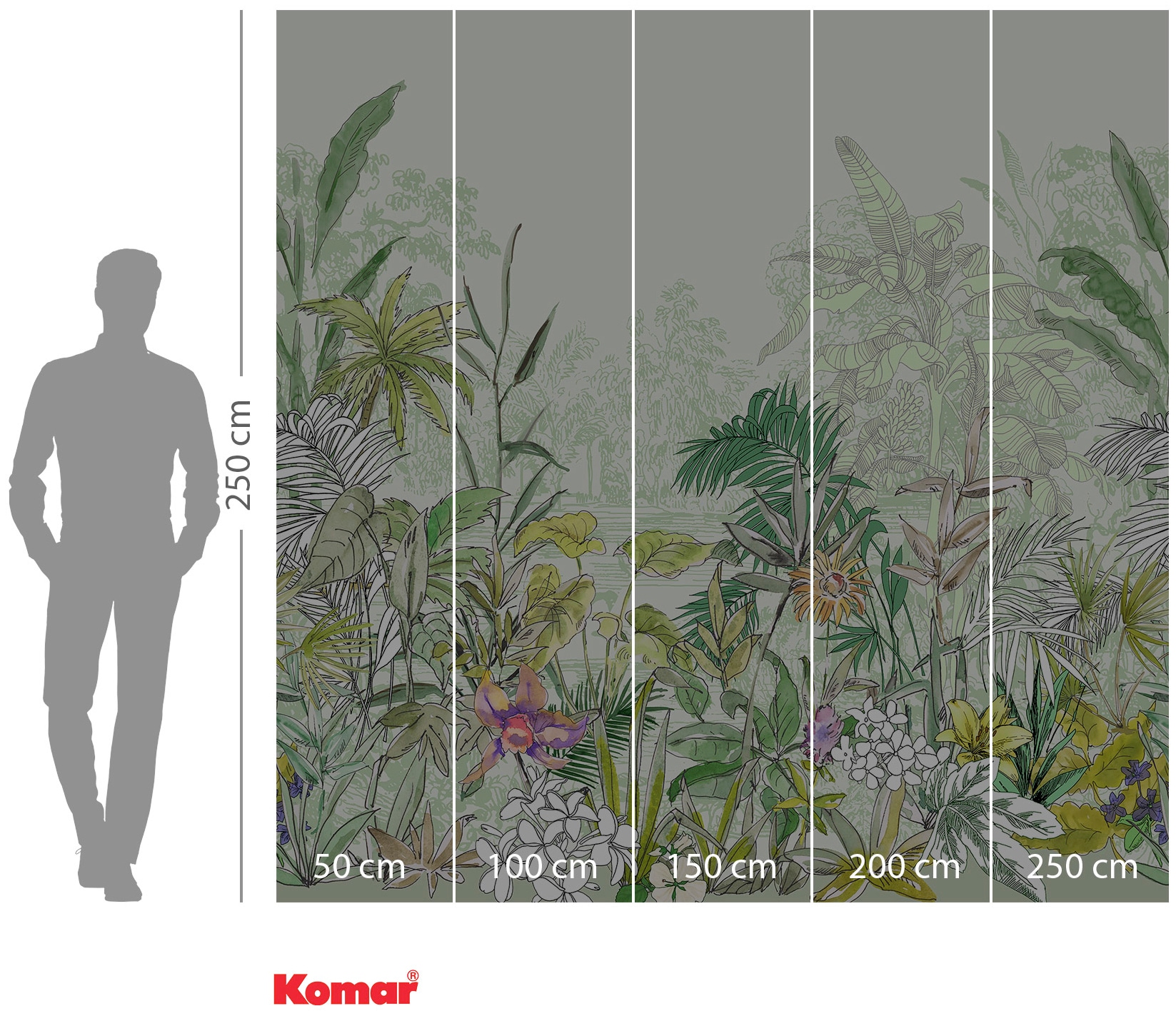 Komar Vliestapete »Digitaldruck Vlies - Hortus - Grösse 250 x 250 cm«, bedruckt, Wohnzimmer, Schlafzimmer