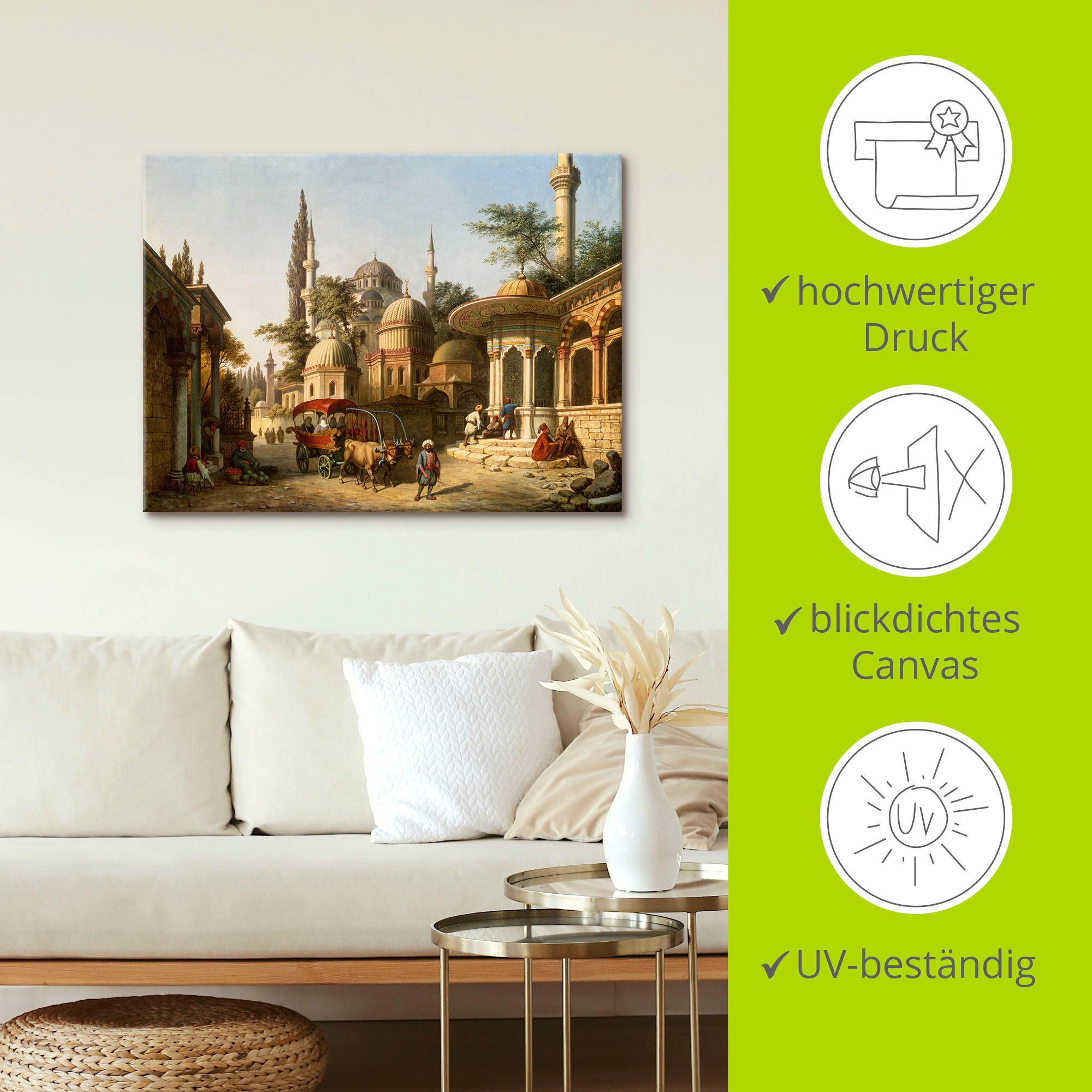 Artland Wandbild »Ansicht einer Moschee in Istanbul«, Gebäude, (1 St.), als Alubild, Outdoorbild, Leinwandbild, Poster in verschied. Grössen