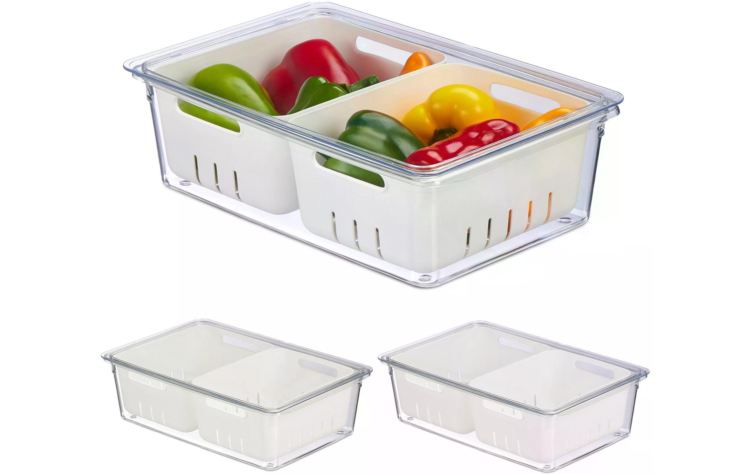 Image of relaxdays Organizer "800 g, 3 Stück, Transparent/Weiss"