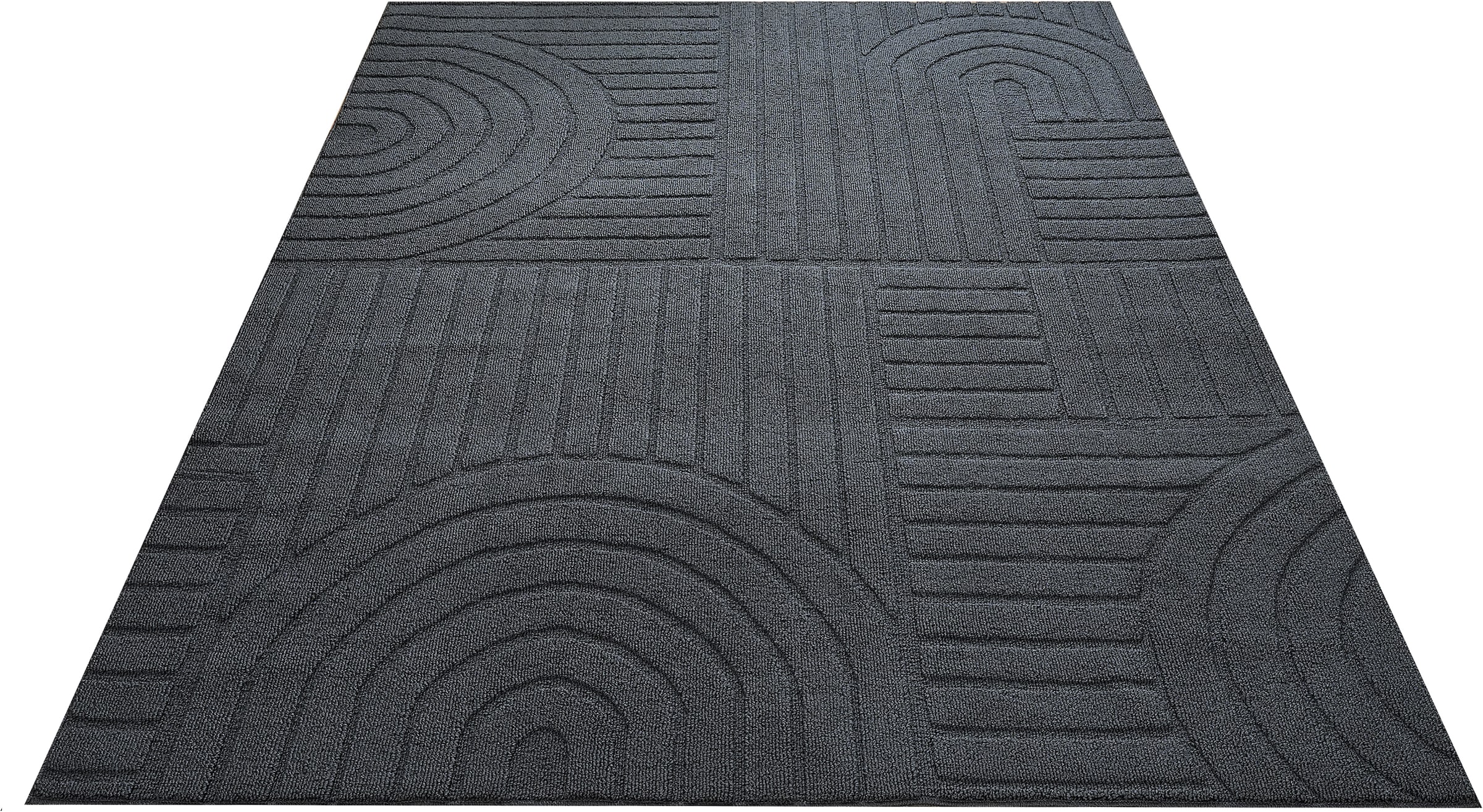 GOODproduct Tapis »Neele, Boho-Design, Hoch-Tief, waschbar« Rectangulaire 12 mm Höhe 3D Optik, Skandinavisch, Designteppich, Wohnzimmer, Schlafzimmer