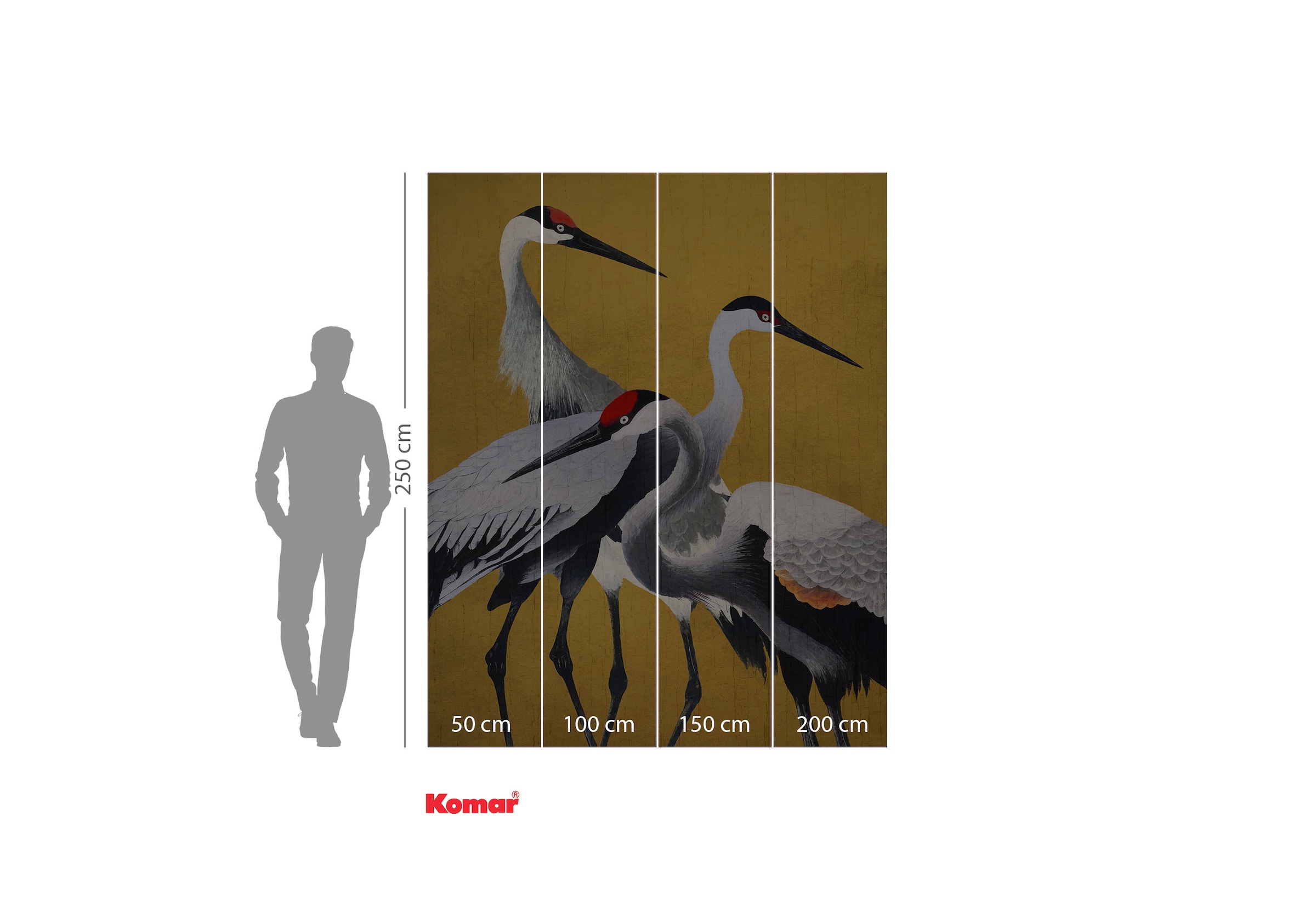 Komar Fototapete »Komar Vlies Fototapete - Yellow Cranes - Grösse 200 x 250 cm«, bedruckt