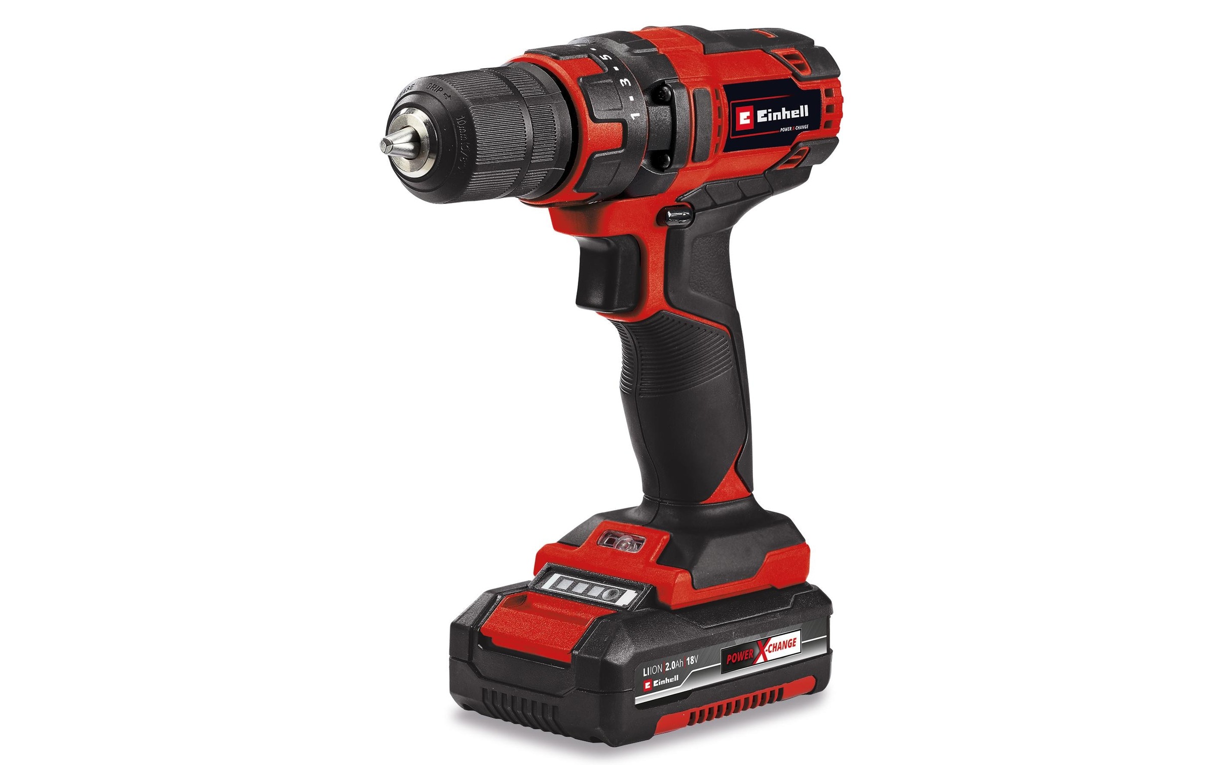 Einhell, Akku-Bohrschrauber »TC-CD 18/35 Li 39 (2 x 2.0 Ah)«, rot, schwarz, Optimales Arbeiten in dunklen Bereichen durch LED-Beleuchtung