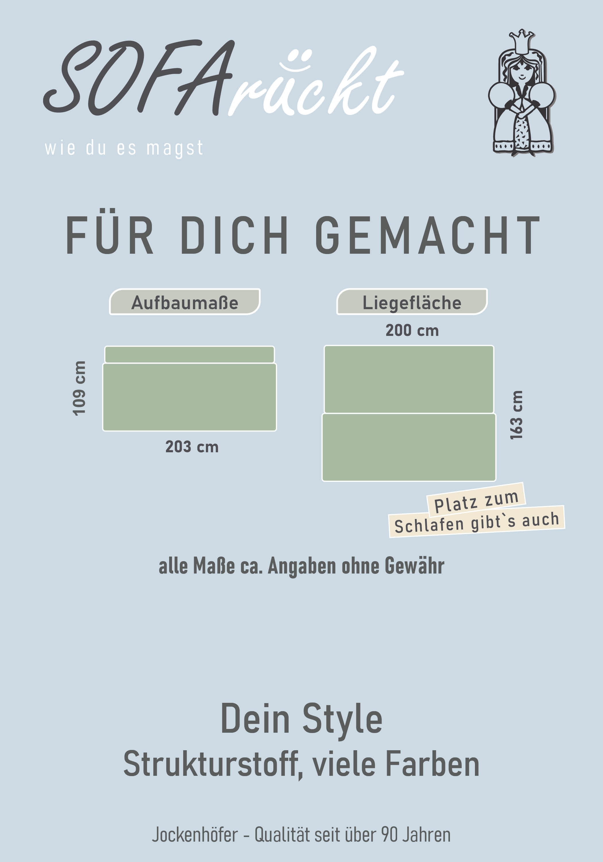 Jockenhöfer Gruppe Canapé-lit »Calli, als Dauerschläfer geeignet,« mit Tonnentaschenfederkern+Wellenfederung im Sitz+Rücken, Bettkasten