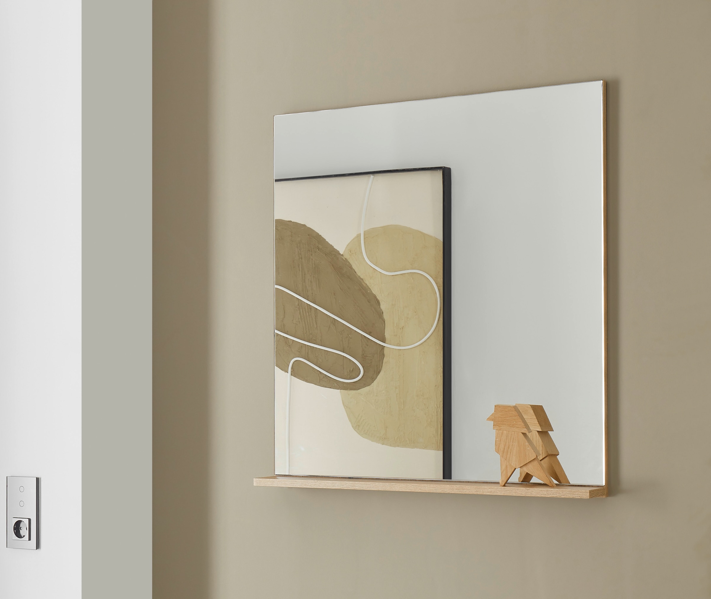 Image of Home affaire Garderobenspiegel "Giron/City, Spiegel in drei Farben, modernes Design" universell einsetzbar, mit Ablagefläche, eckig, 75 cm breit