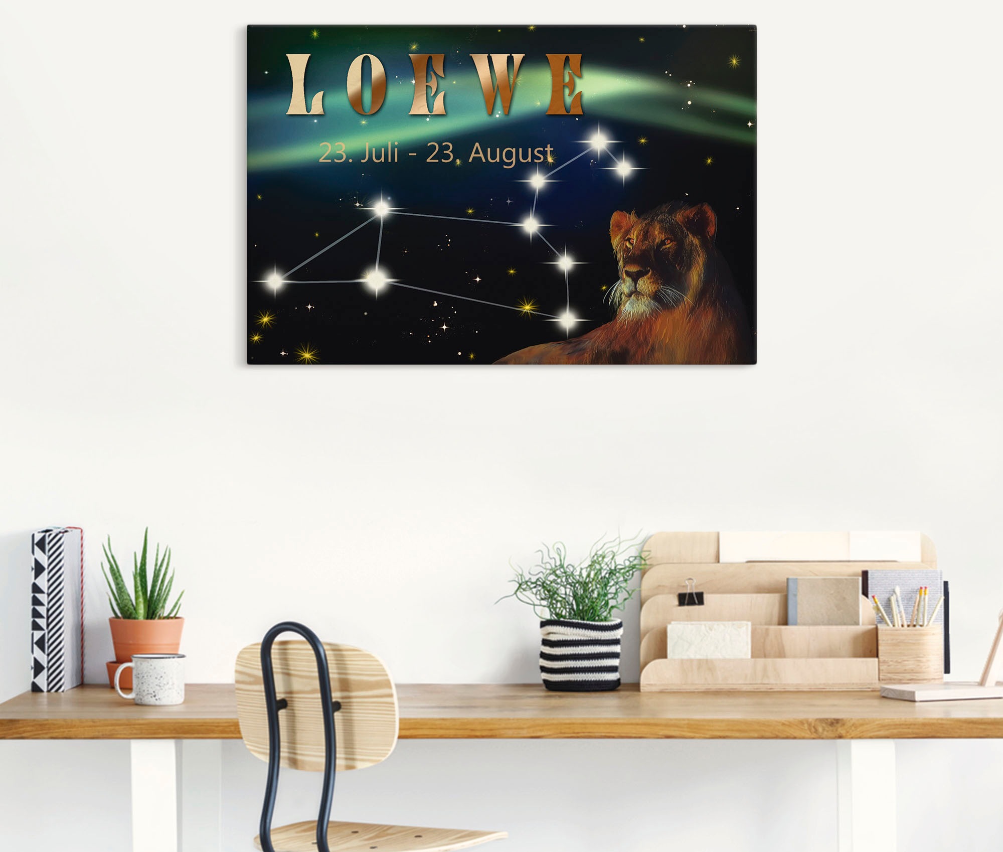 Artland Wandbild »Sternzeichen - Löwe«, Bilder von Sternzeichen, (1 St.), als Leinwandbild, Poster, Wandaufkleber in verschied. Grössen