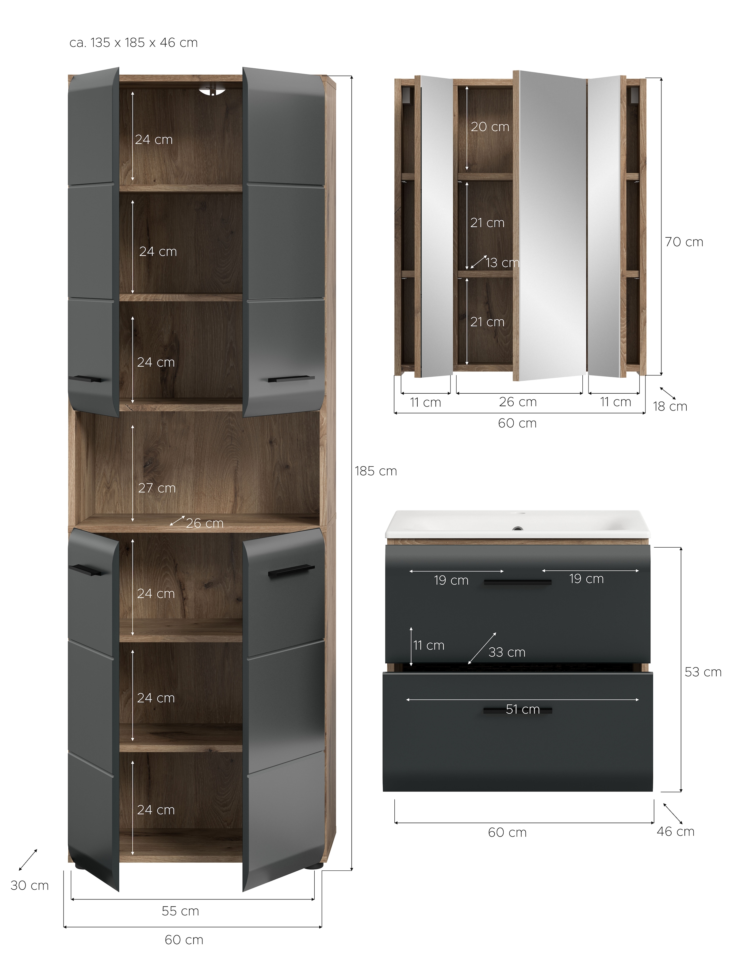 INOSIGN Ensemble de salle de bains Set, 4 cuis tlg.