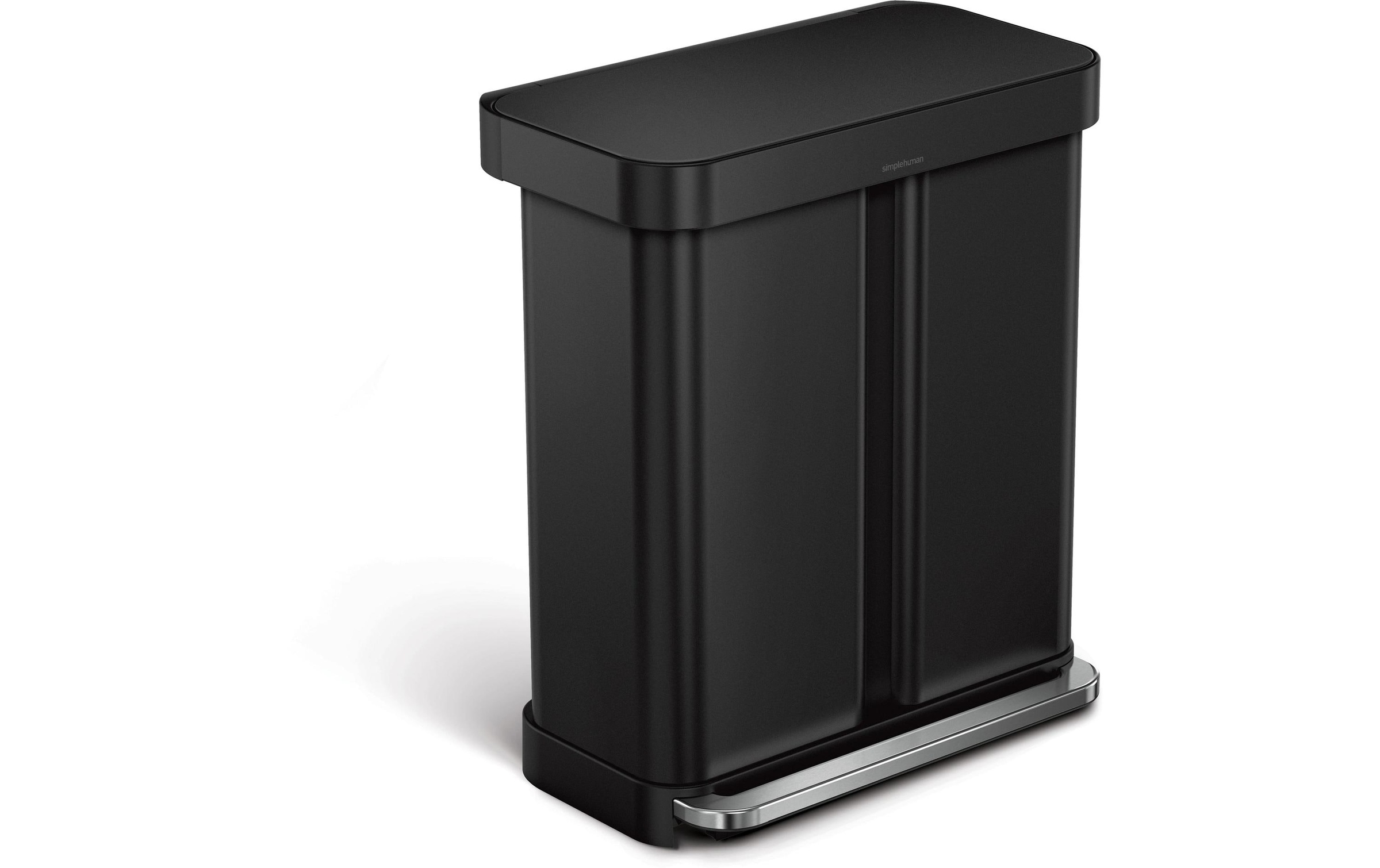 Simplehuman - Pattumiera 5 L, Acciaio Nero Opaco Cw2117