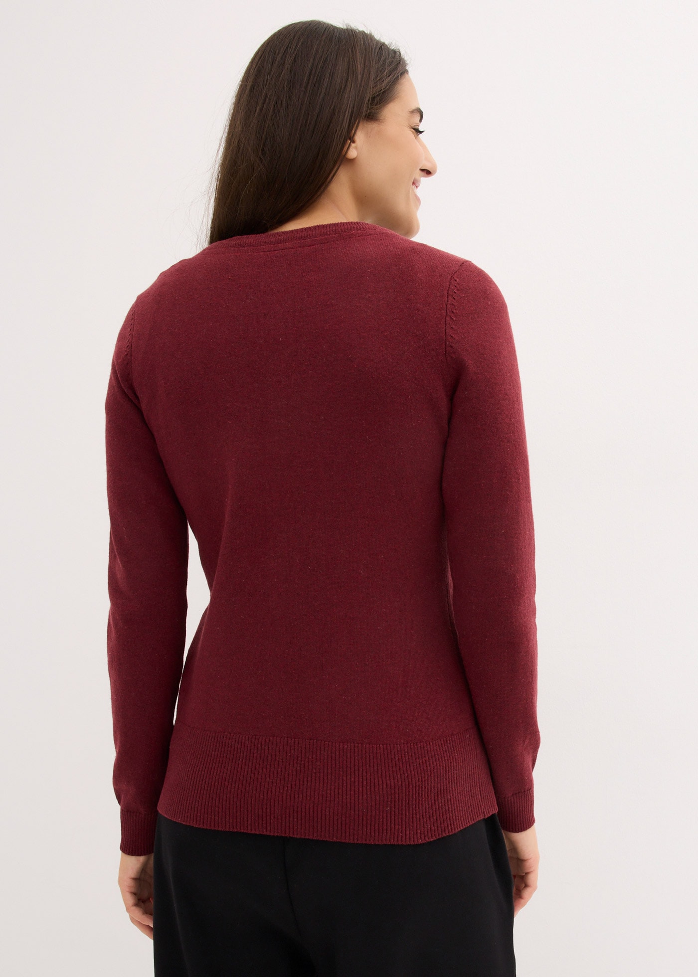 bonprix Veste en tricot gerade Passform, unifarben, aus Baumwollmischung, mit Knopfleiste