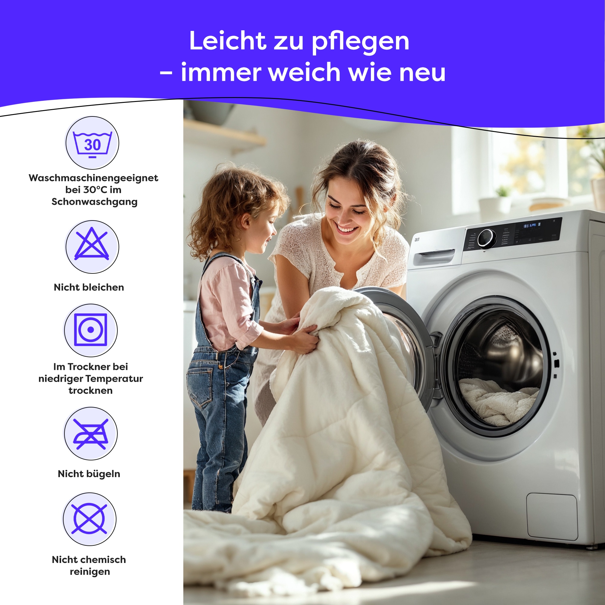 Wolkenfeld Couette en duvet »Winterbettdecke Daunendecke Anti-Milben, Hypoallergen, Waschbar« extrawarm 1 cuis tlg. 135x200, 155x220, 200x200, 220x240 Gänsedaunen & Federn 500 g/m²