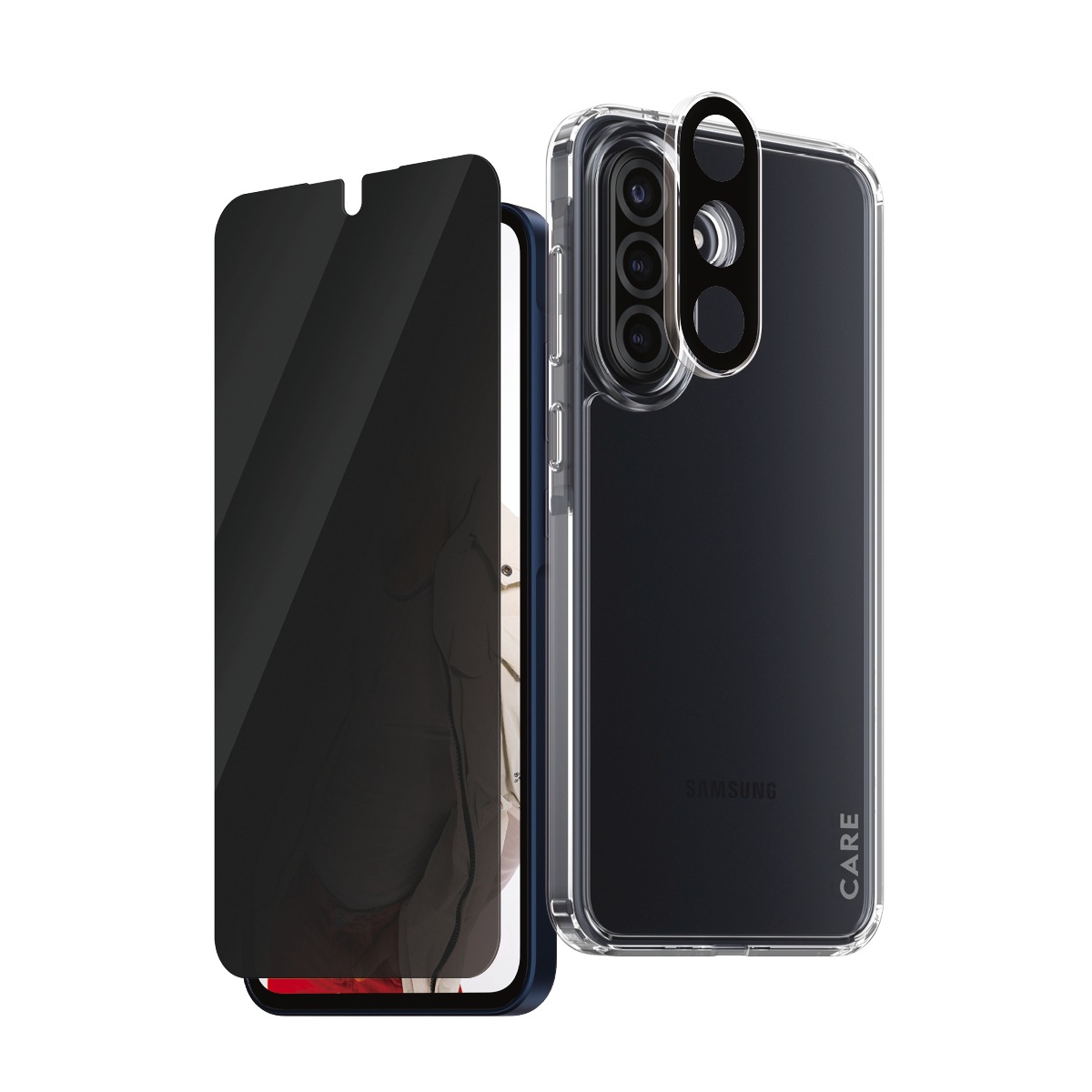 CARE by PanzerGlass Displayschutzglas »3-in-1 Protection Urban Combat Case + Screen Protection + Hoops«, für Samsung Galaxy A36, Displayschutzfolie, Schutzfolie, Bildschirmschutz, kratz- & stossfest