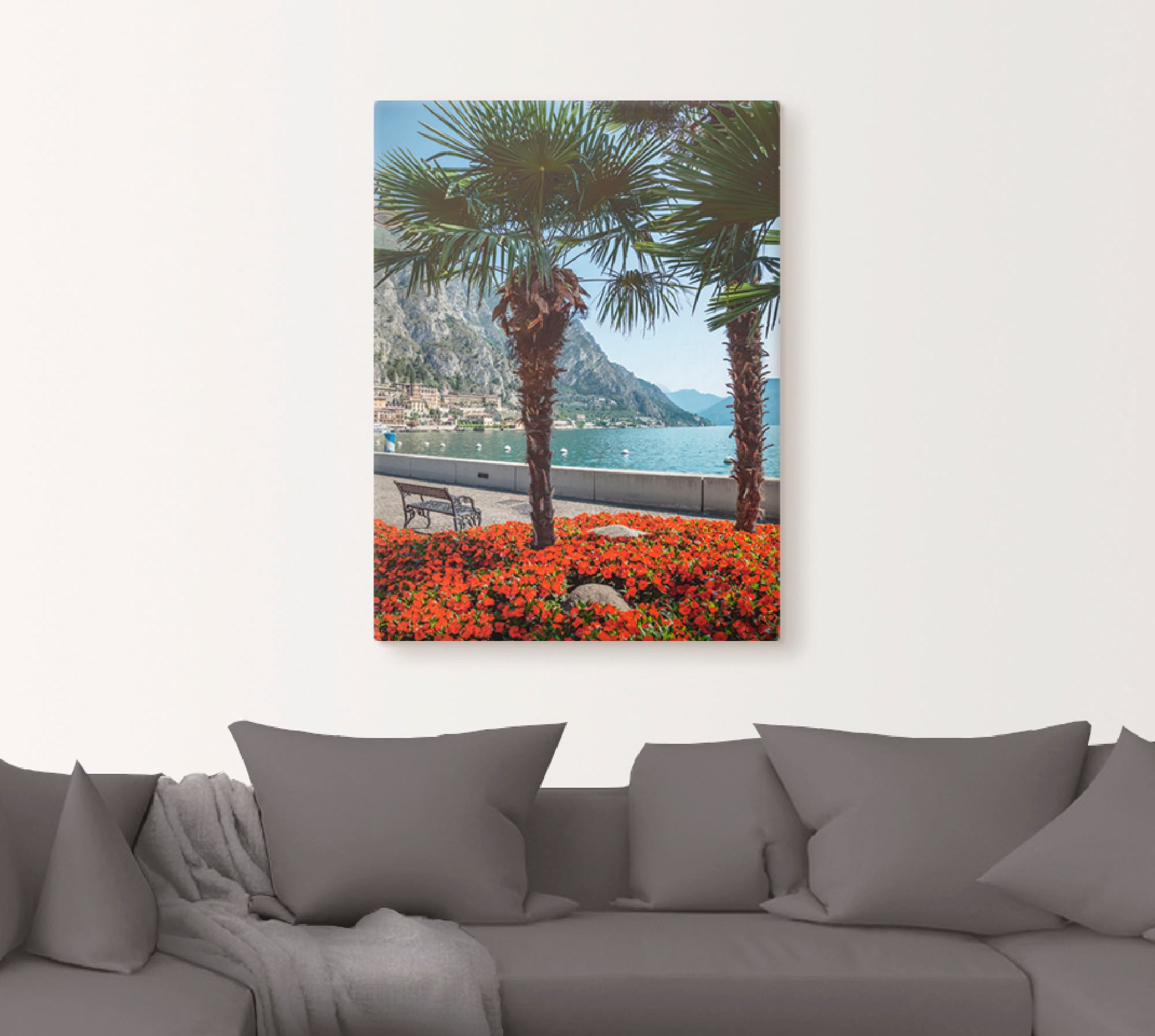 Artland Leinwandbild »Gardasee Limone sul«, Europa, (1 St.), auf Keilrahmen gespannt