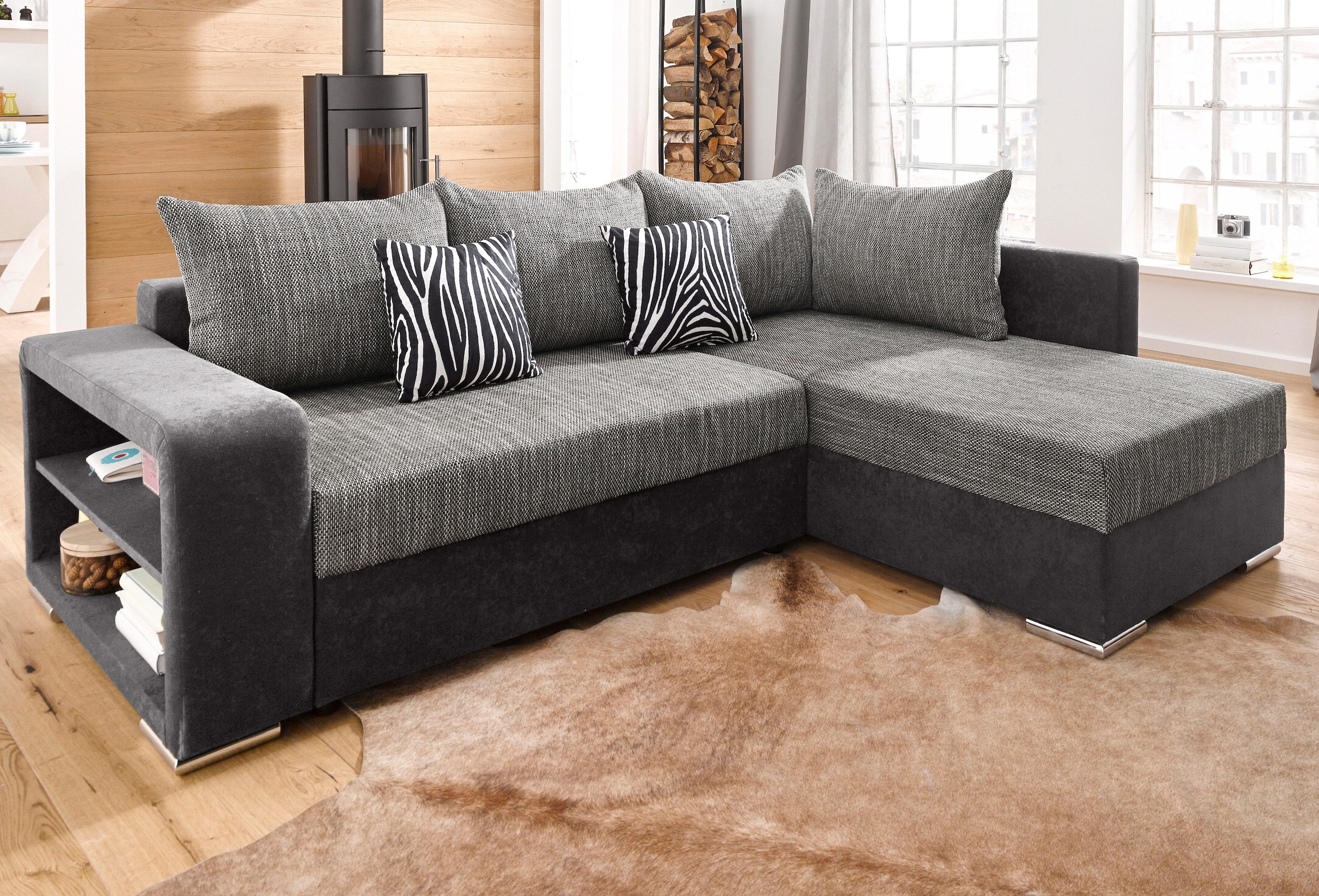 COLLECTION AB Ecksofa »John L-Form«, mit Bettfunktion, wahlweise mit Federkern