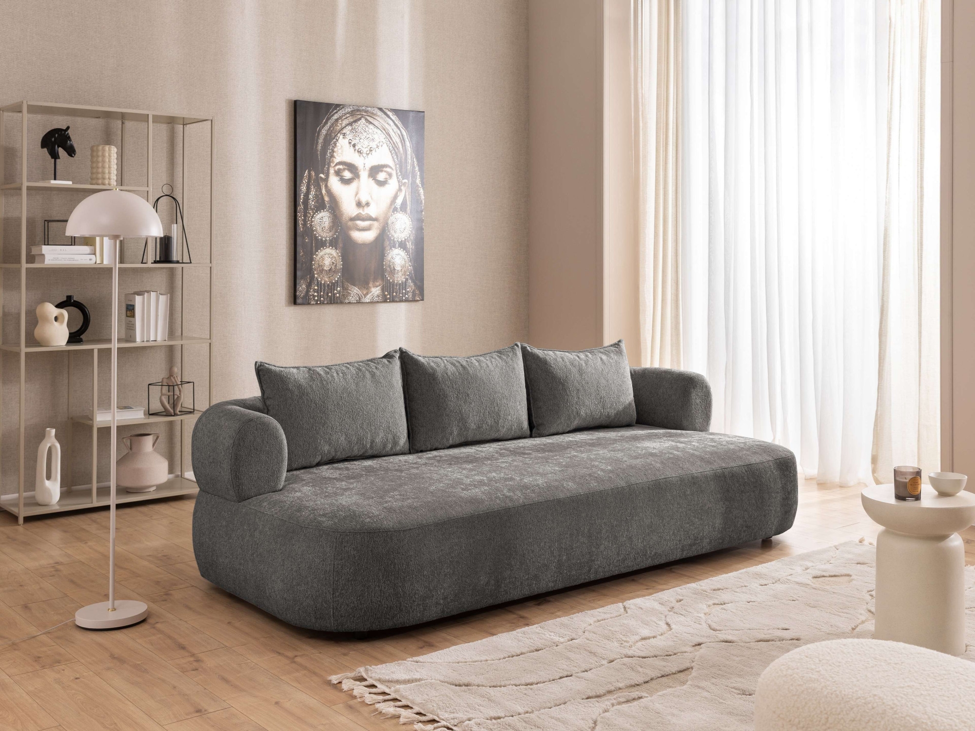 Home affaire Big-Sofa »LUSSAC 4-Sitzer Design-Sofa mit Zierkissen, Masse B/T/H: 242/123/78 cm« hoher Sitzkomfort und modernes Design, Sofa ohne Bettfunktion