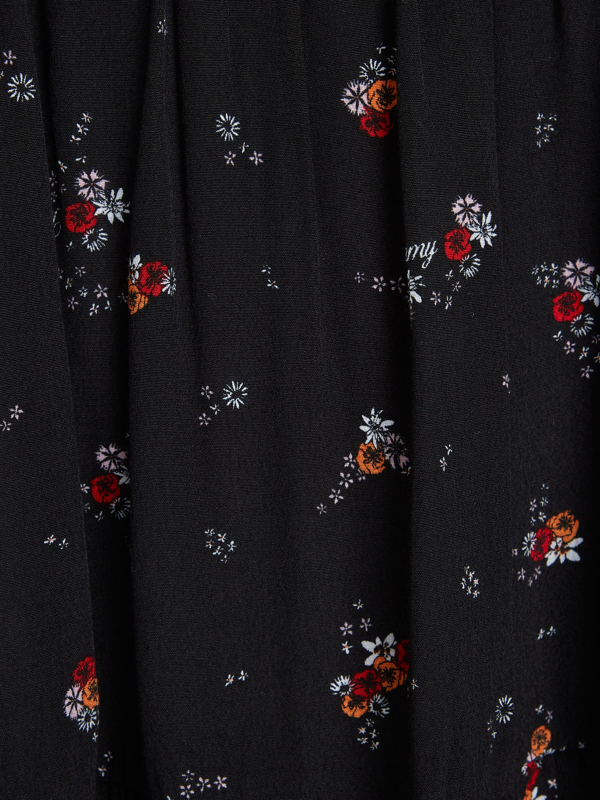 Tommy Jeans Curve Blusenkleid »TJW BLACK FLORAL TIERD DRESS EXT«, Grosse Grössen