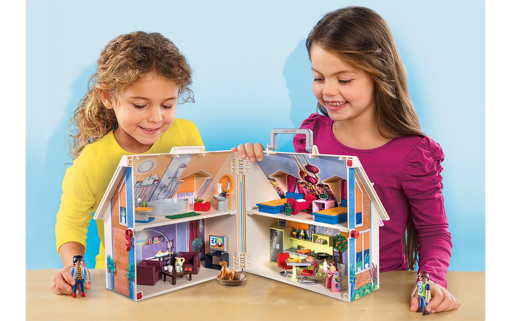 Playmobil® Spielbausteine »Dollhouse Mitnehm-Puppenhaus 70985«, (64 St.)