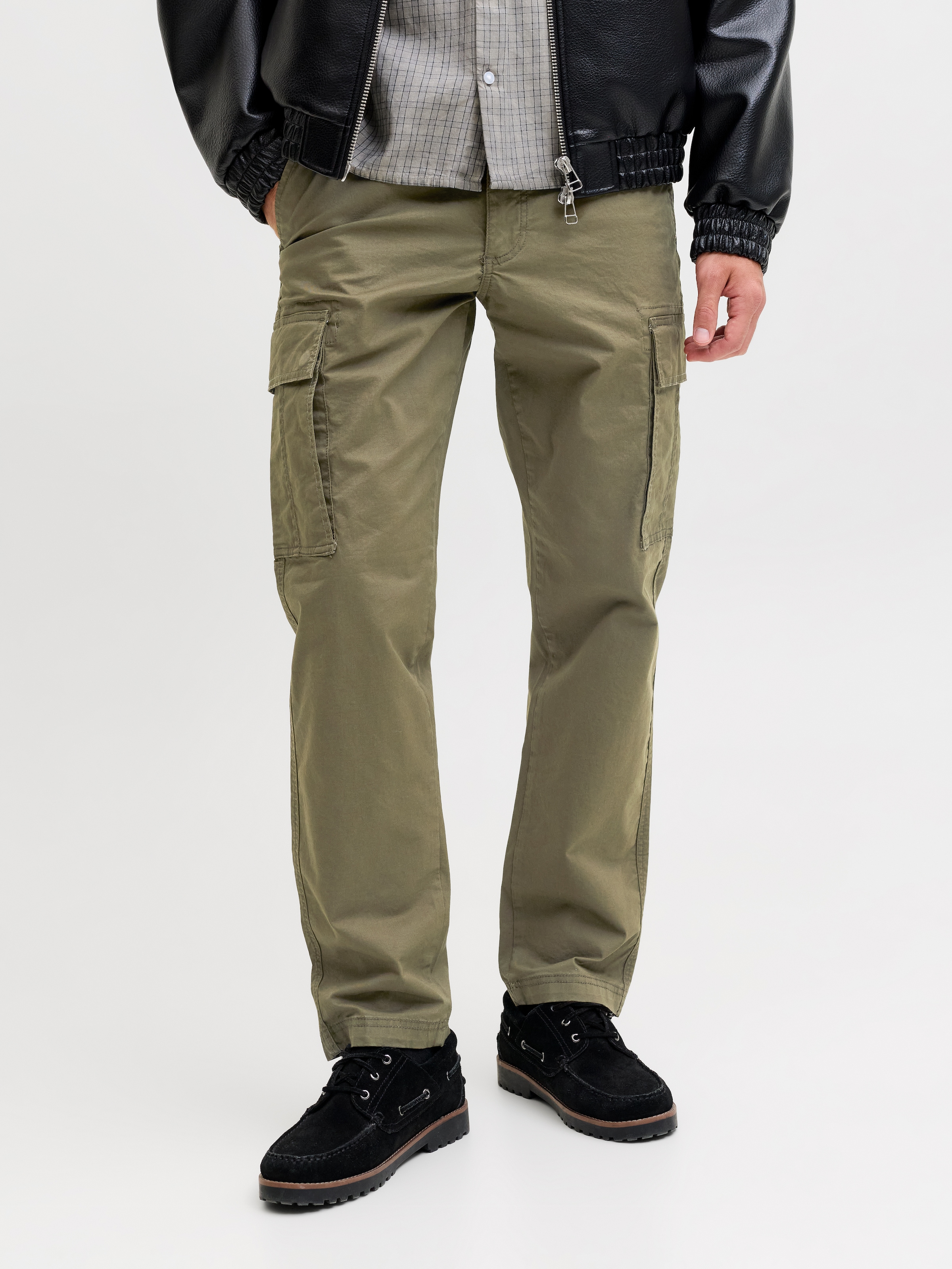 Image of Jack & Jones Cargohose "JPSTKANE FRANK CARGO NOOS" Baumwollmischung, locker geschnitten