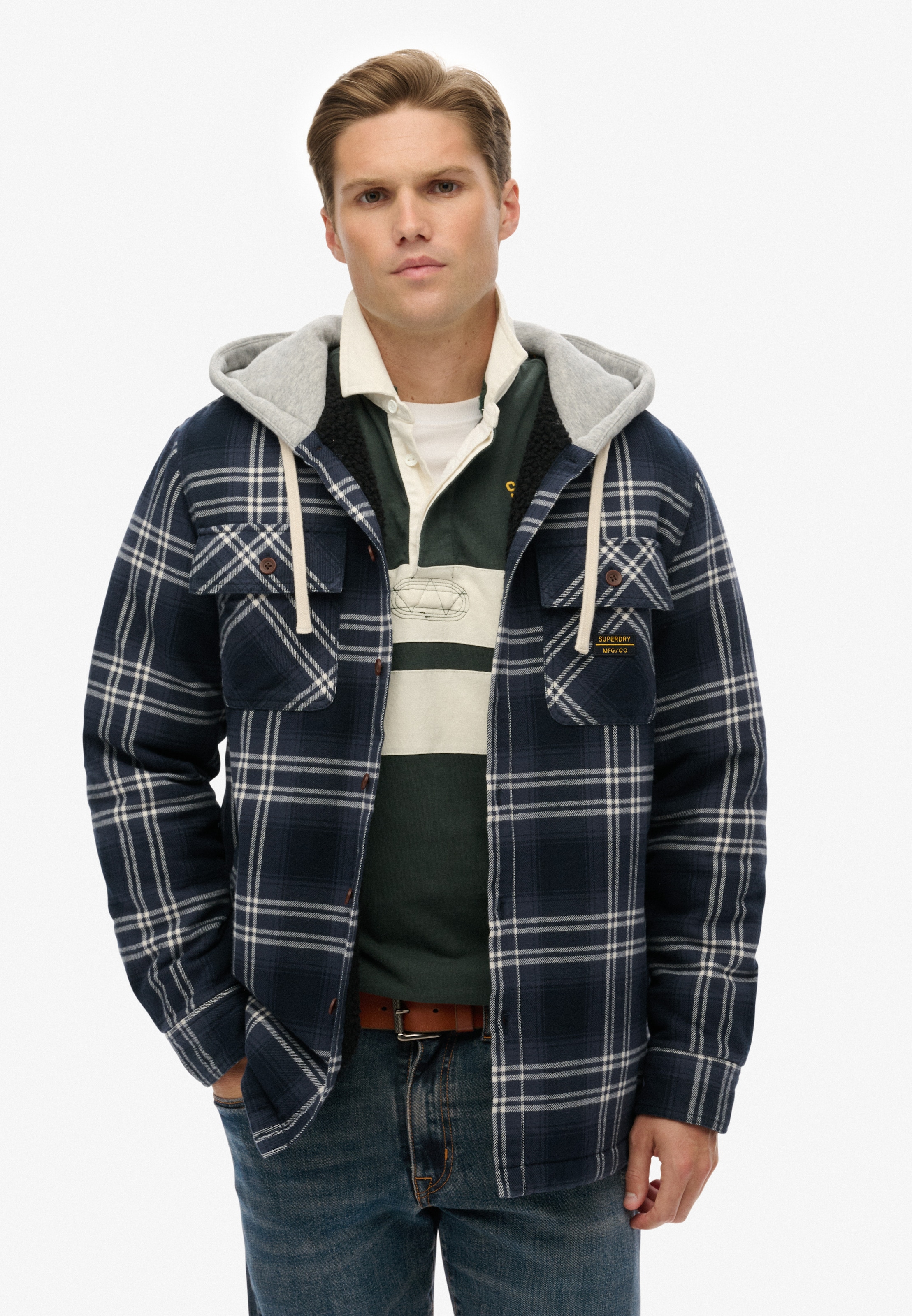 Image of Superdry Langarmhemd "SURPLUS HOODED CHECK SHIRT"