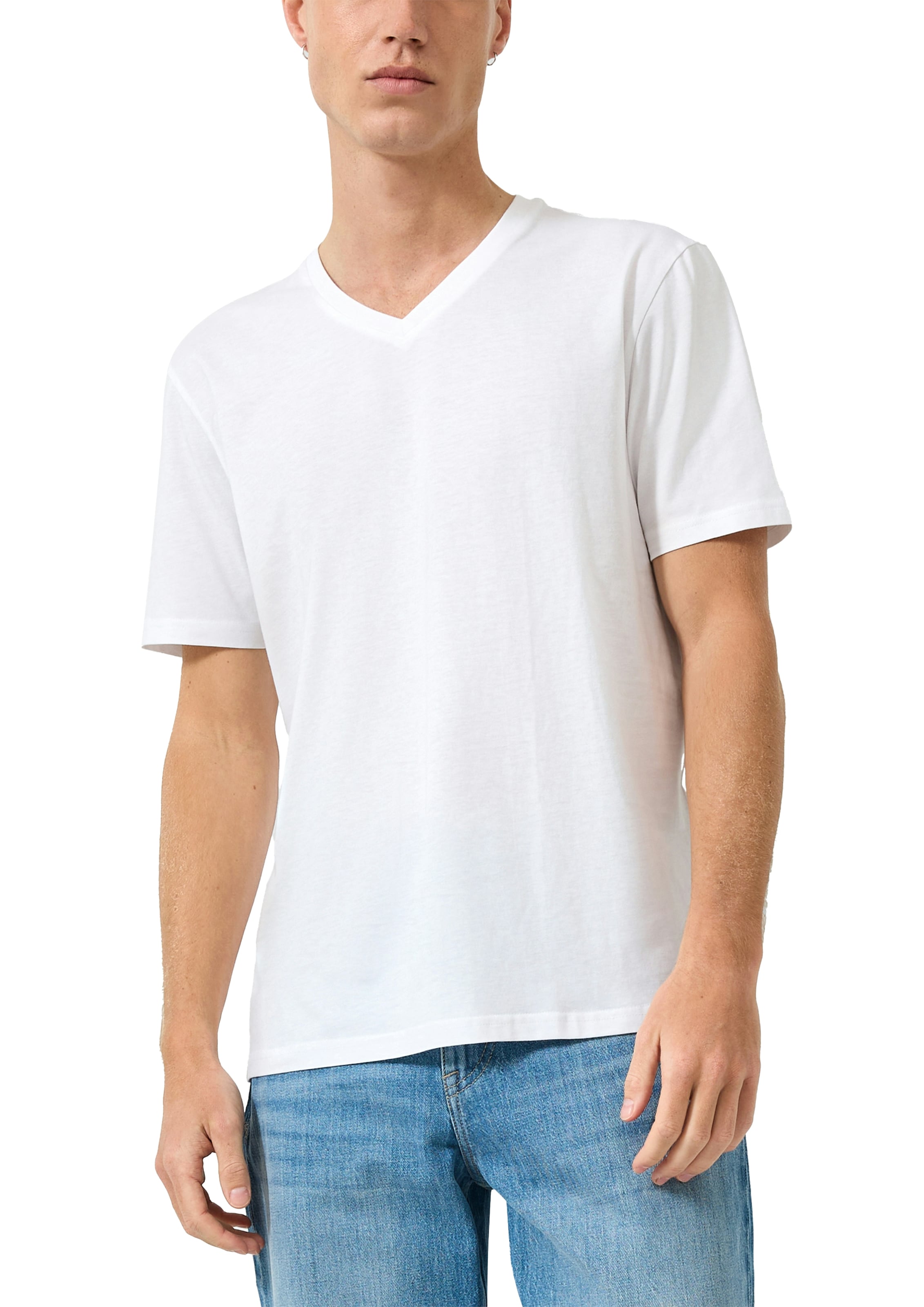 QS T-Shirt V-Ausschnitt, Regular Fit